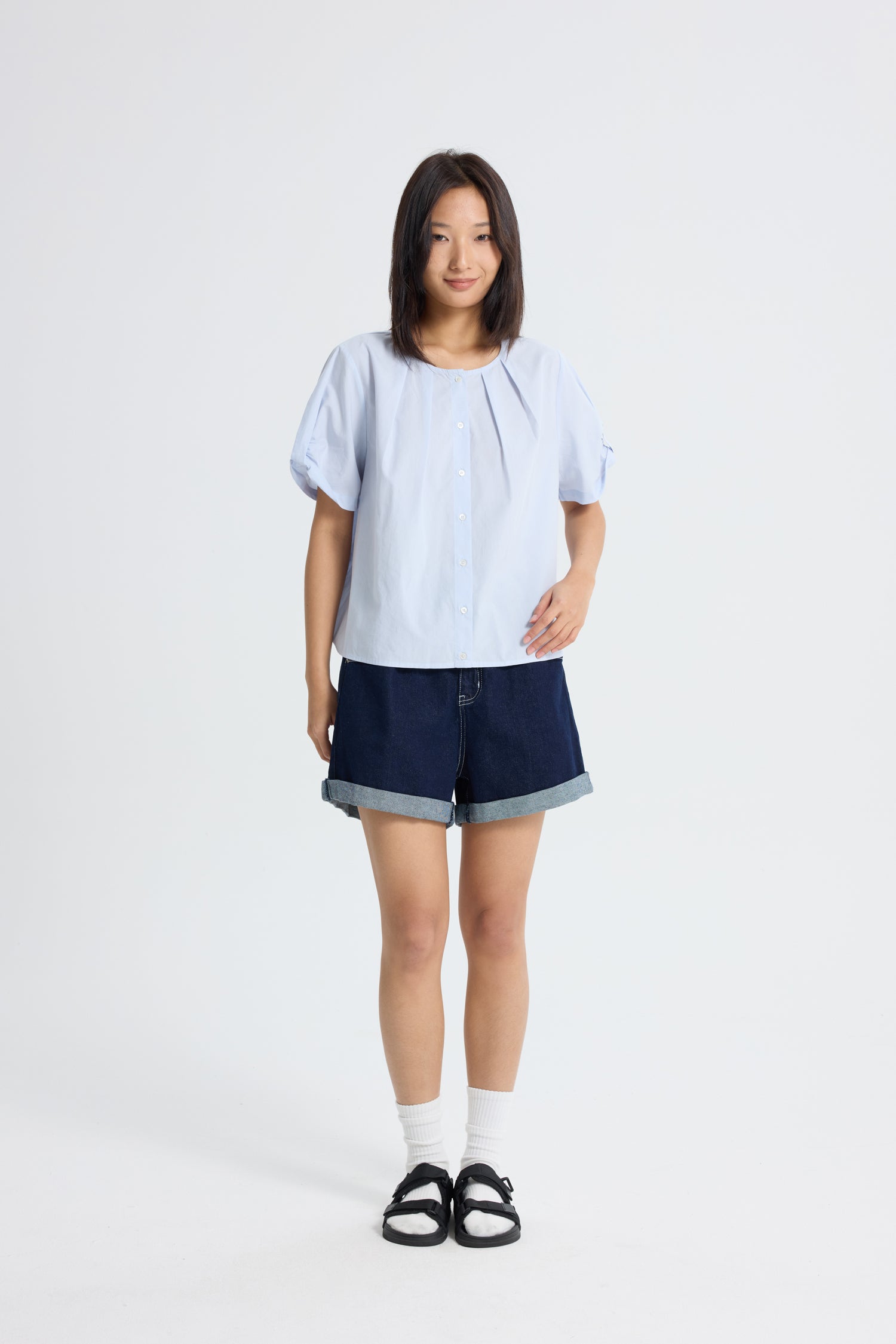 Puff Sleeve Blouse - Sky Blue