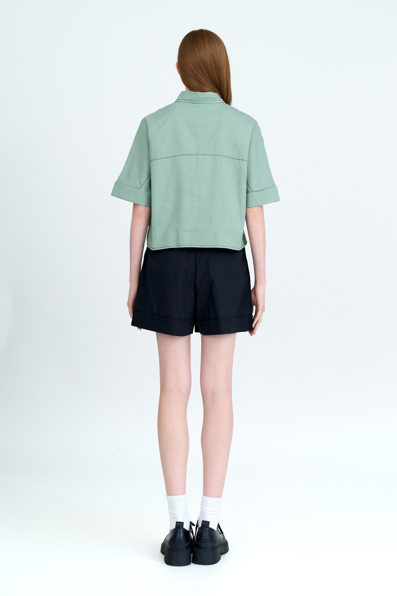 Double Pleated Shorts - Black