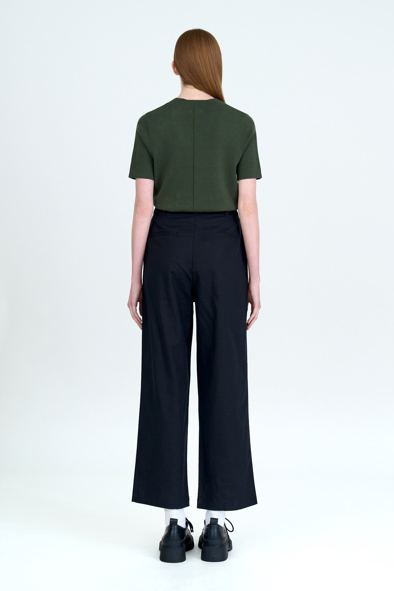 Double Pleated Trousers - Black