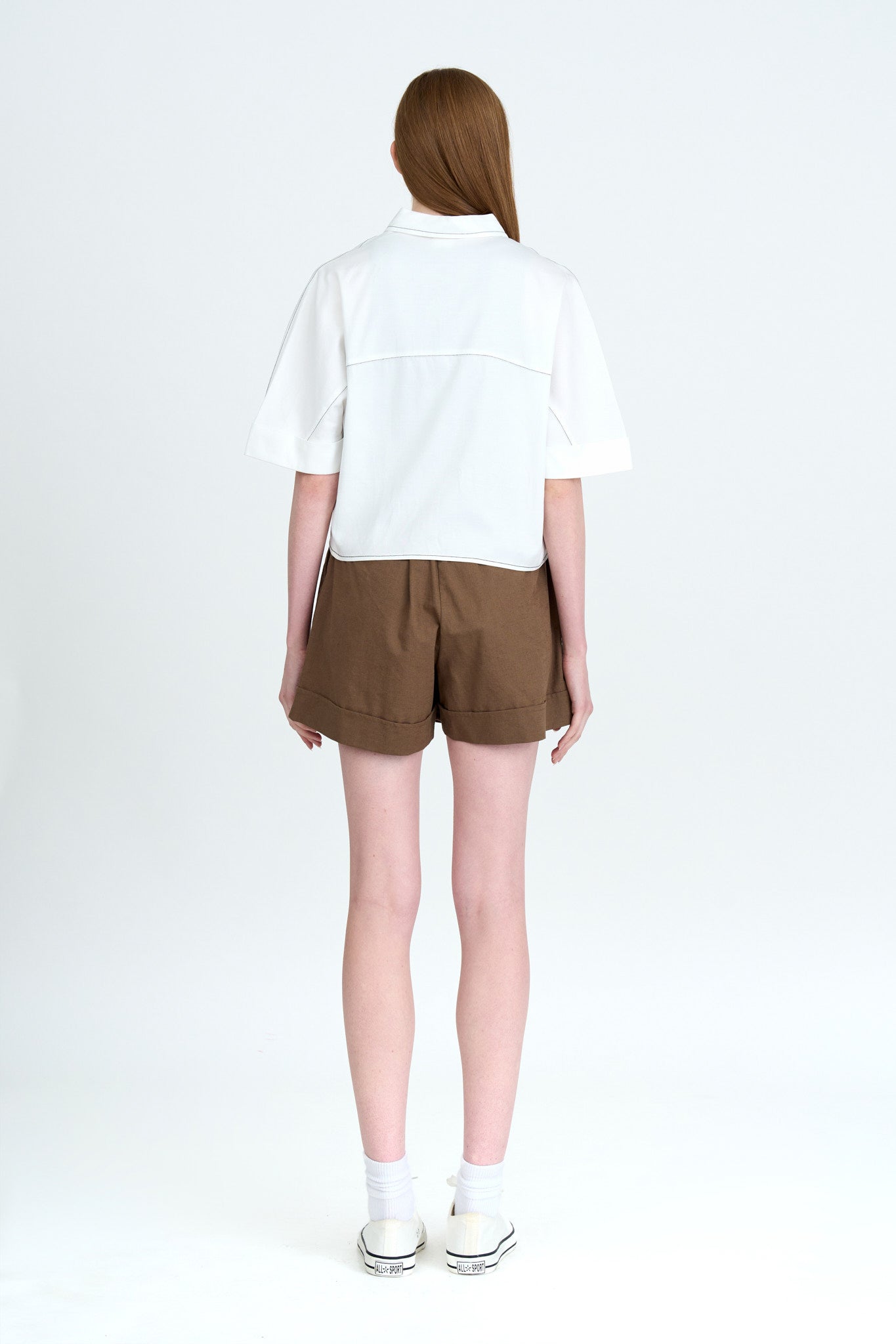 Double Pleated Shorts - Cocoa