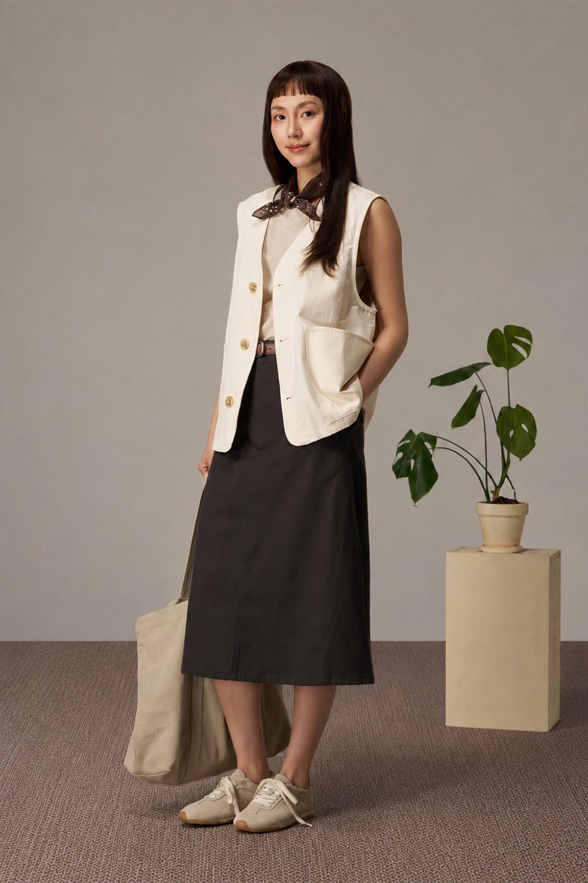 Oversized Vest - Ecru