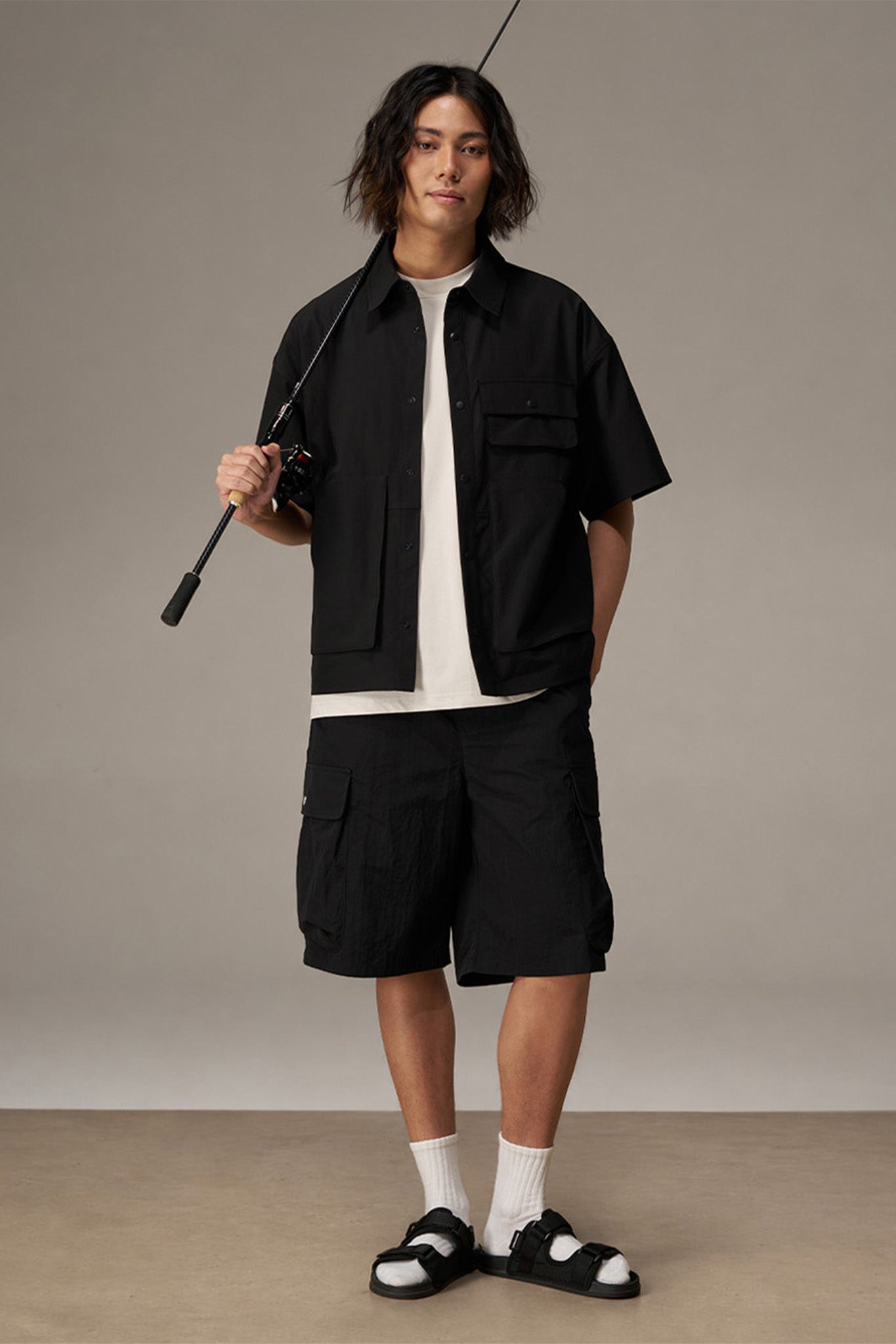 Nylon Utility Shirt - Black [AT]