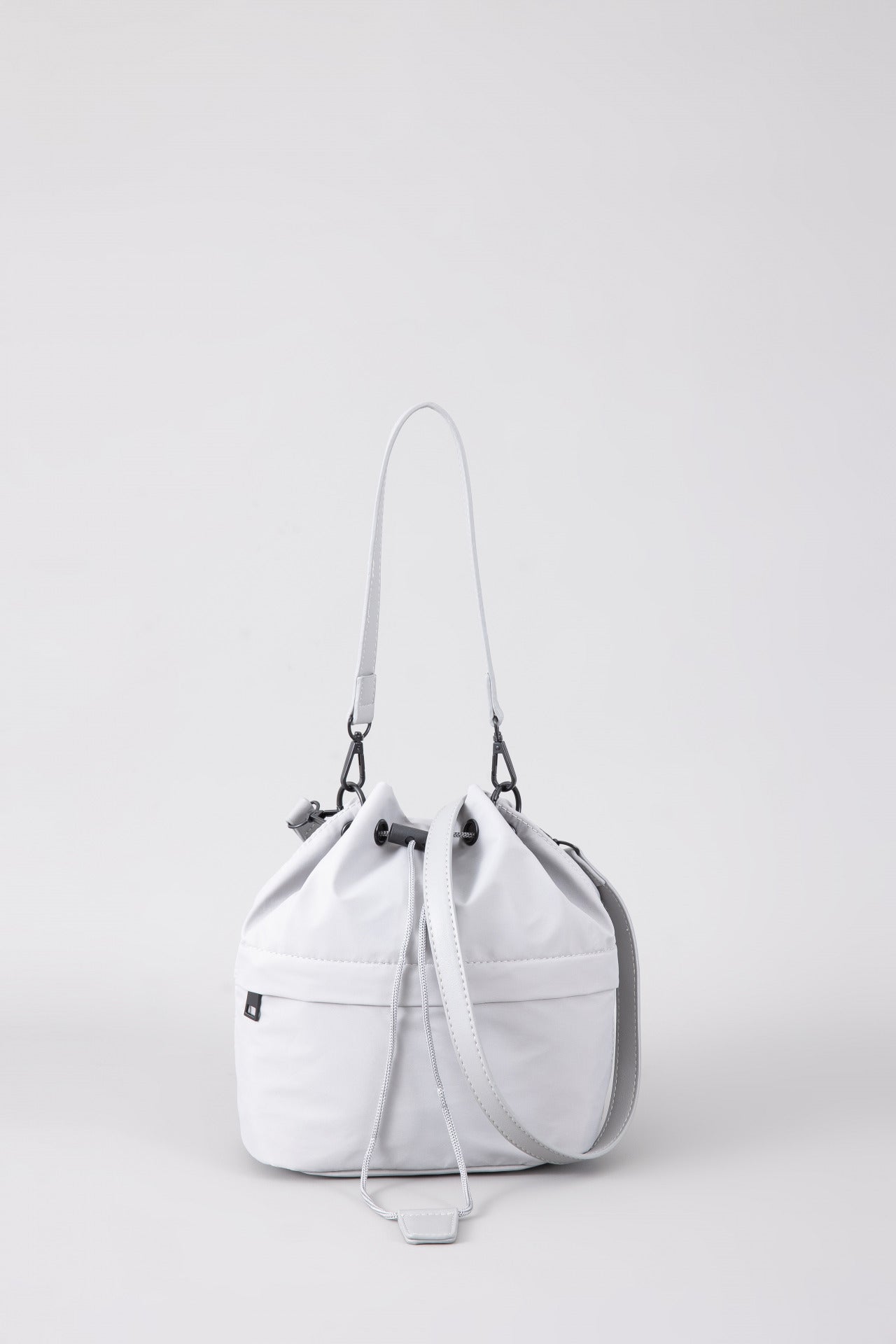 Drawstring Bucket Bag - Light Grey