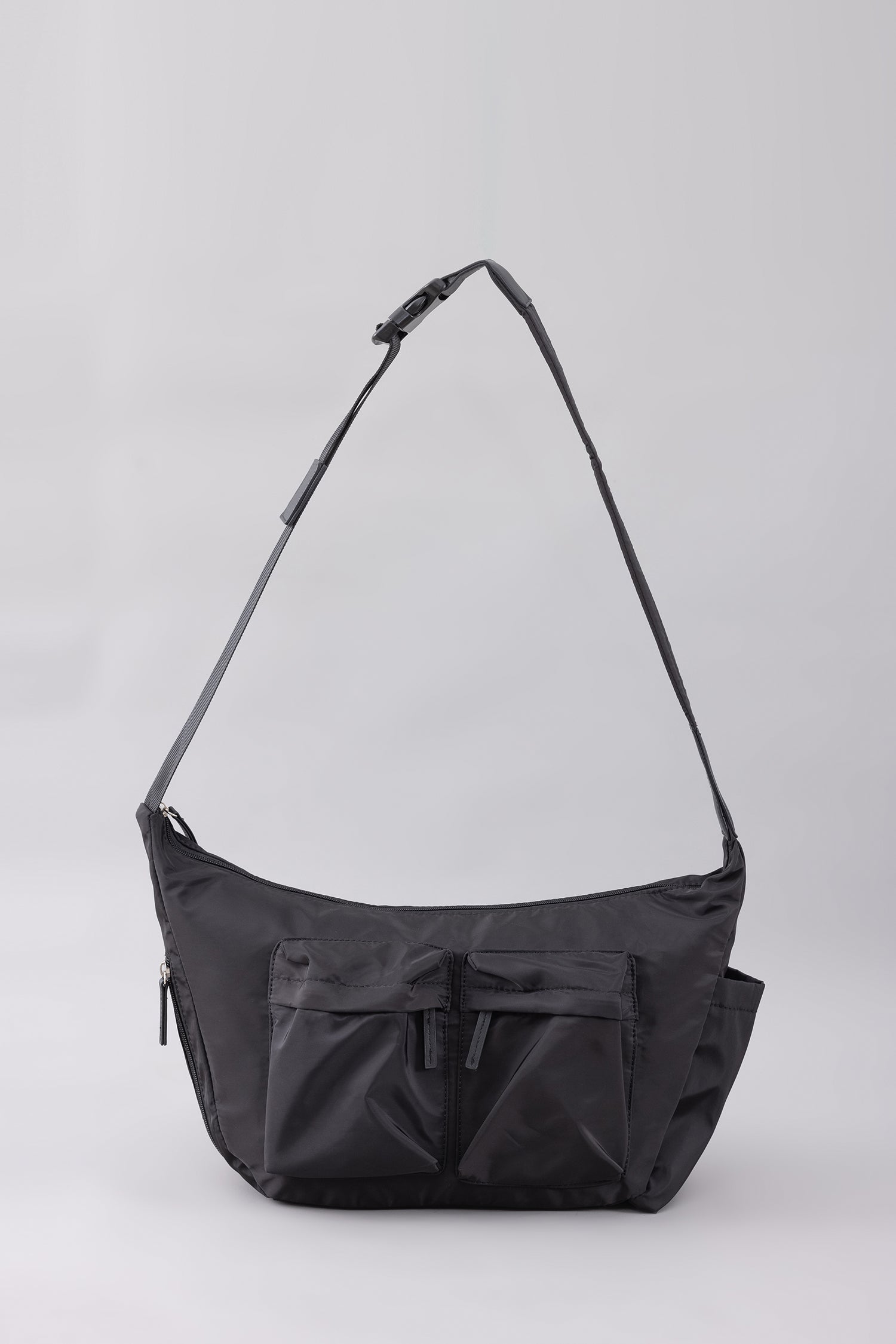 Slouchy Messenger Sling Bag - Black