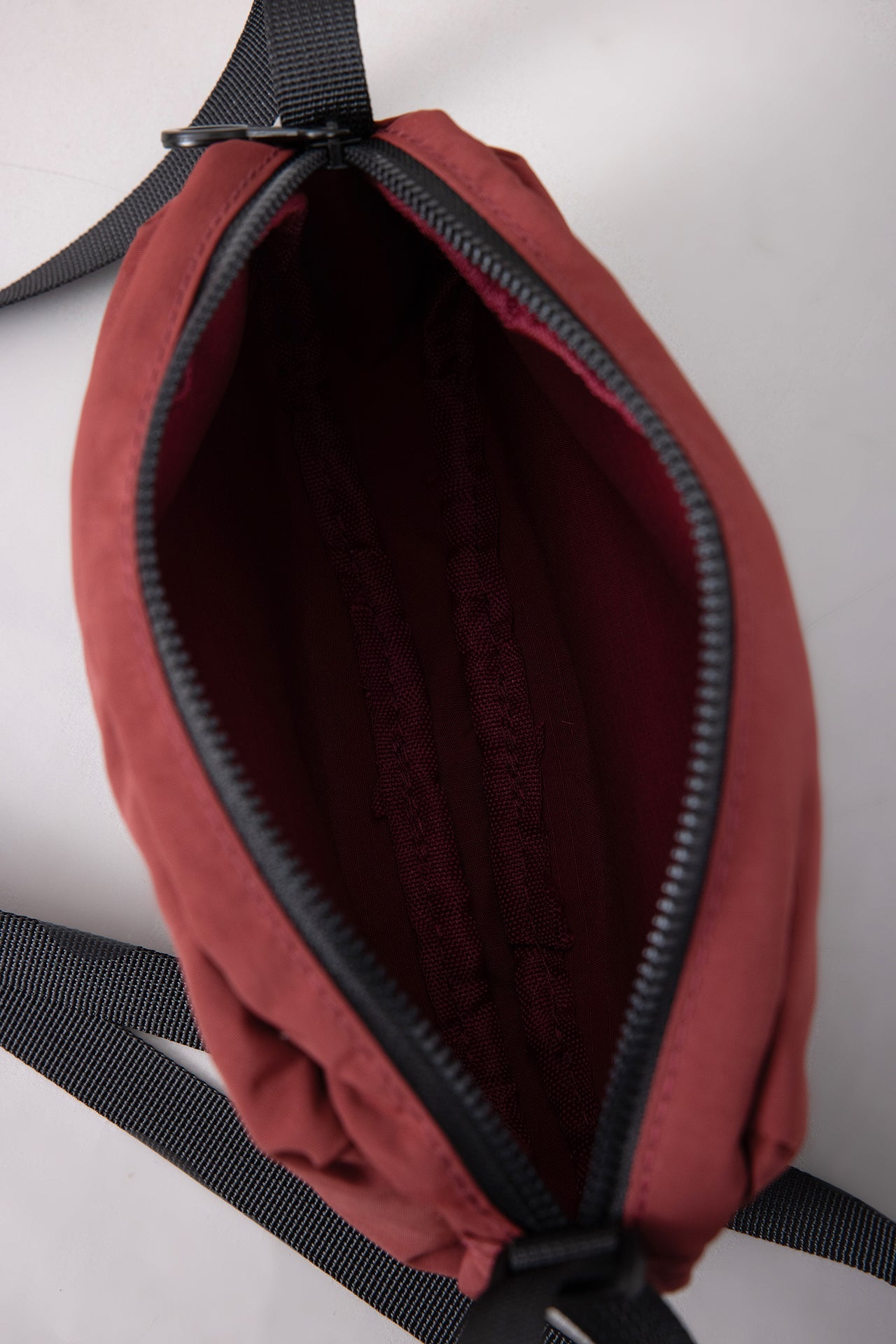 Zippered Crossbody Bag - Red