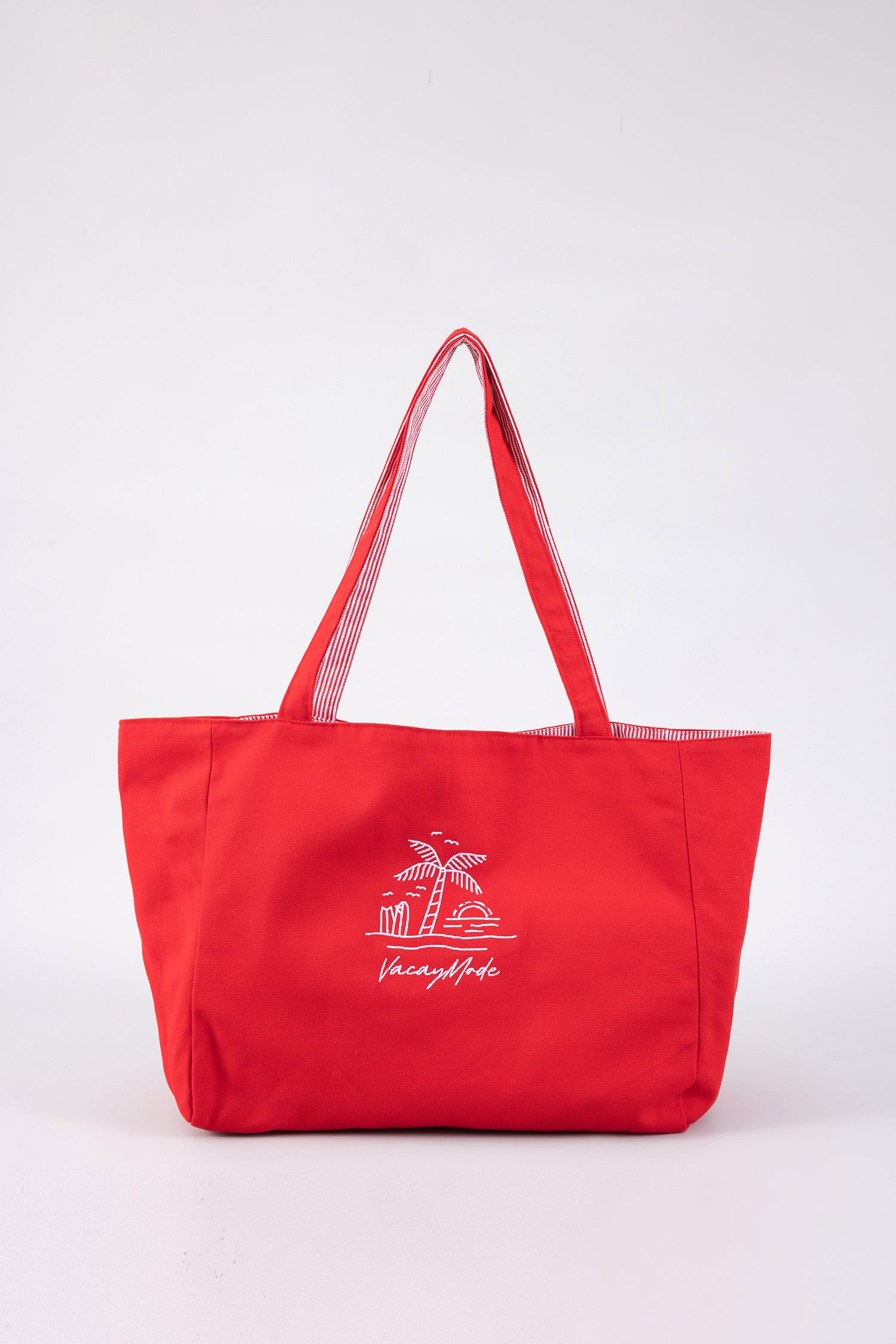 Reversible Embroidery Tote - Red
