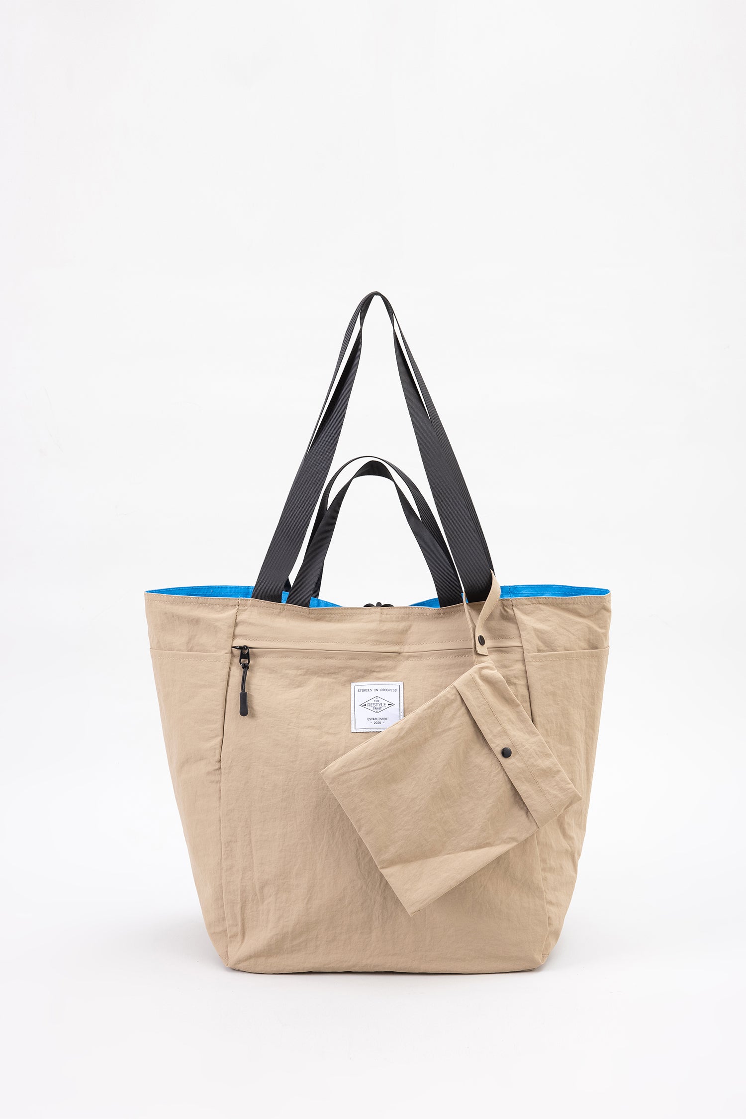 Reversible Tote - Khaki/Blue