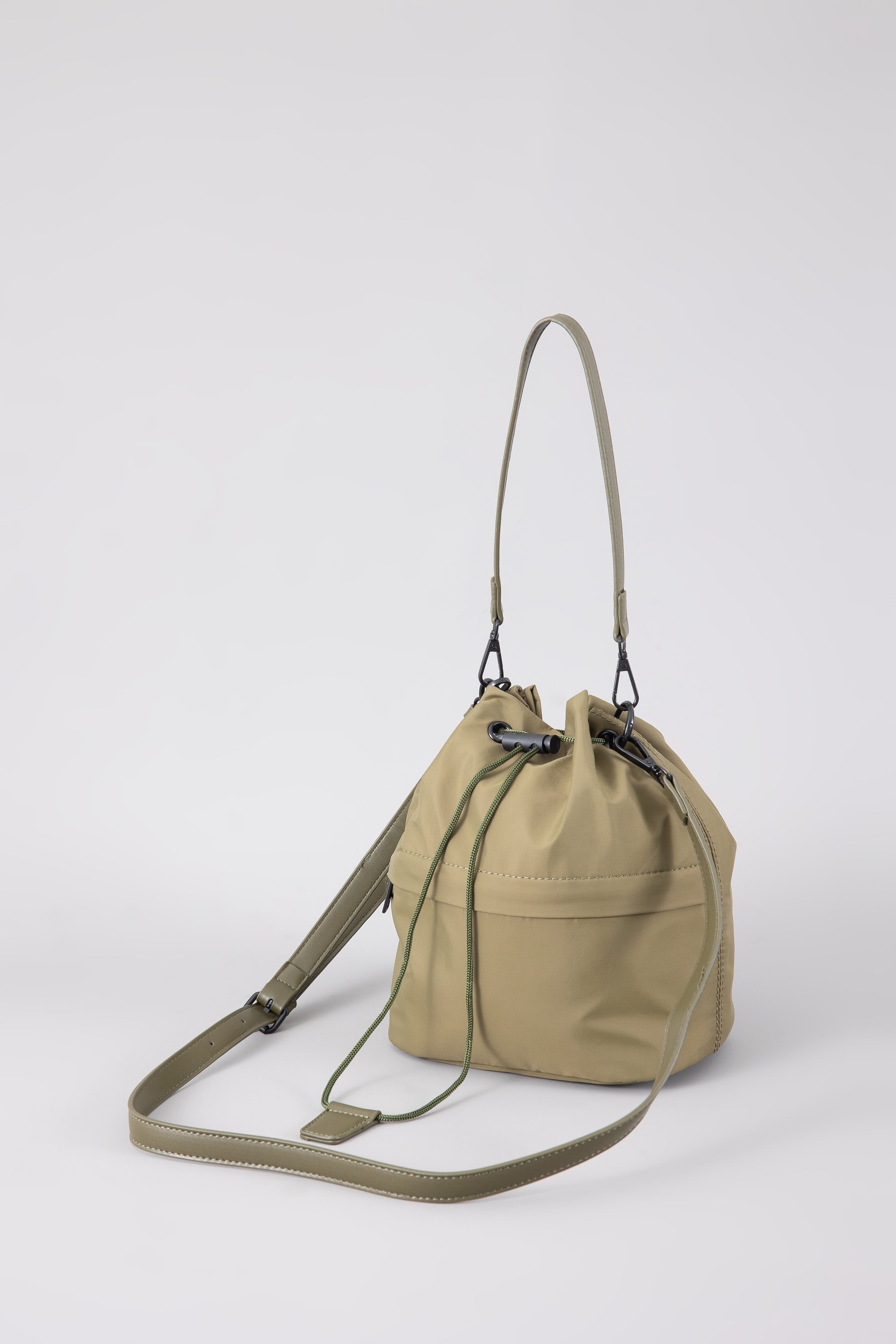 Drawstring Bucket Bag - Army Green