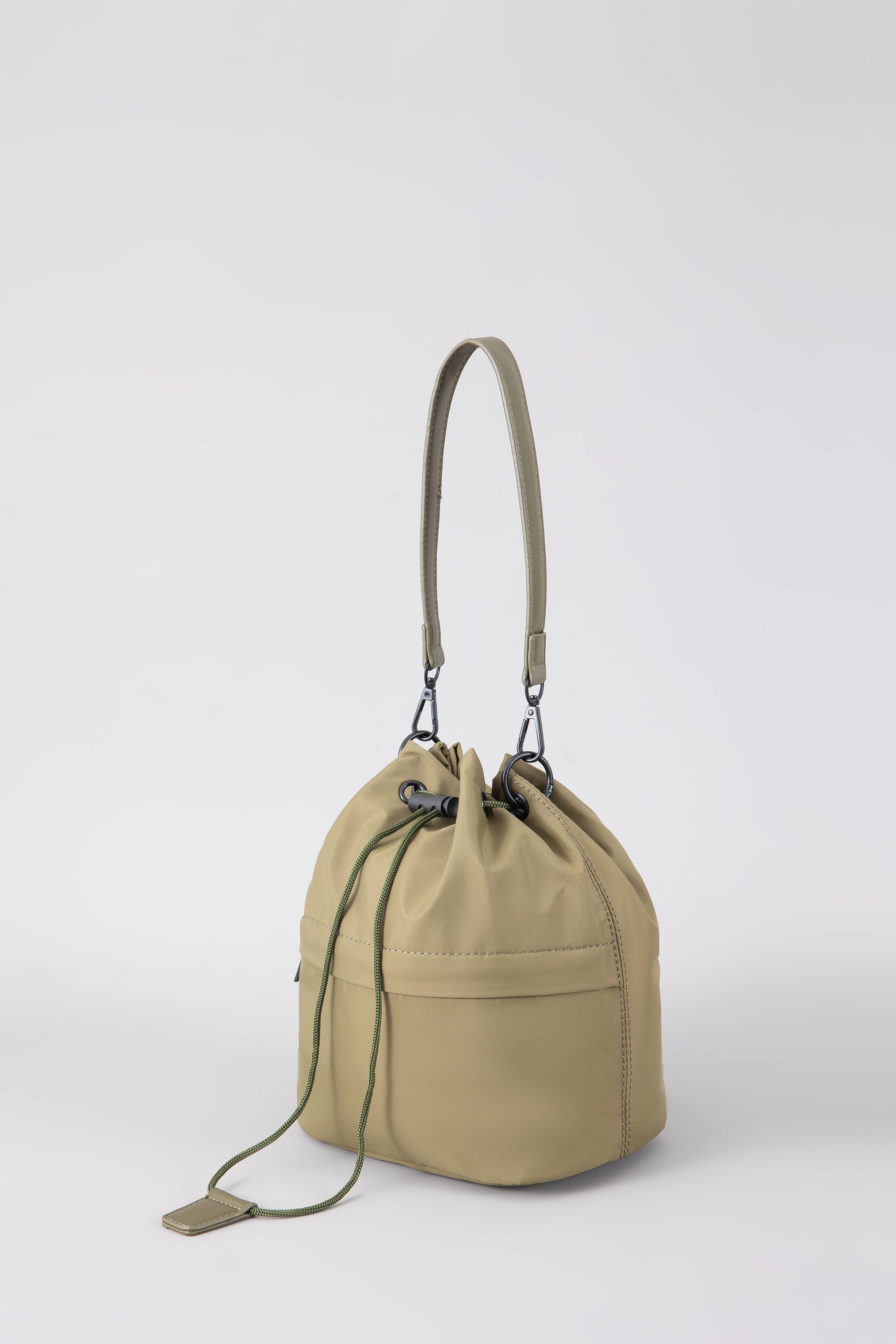 Drawstring Bucket Bag - Army Green