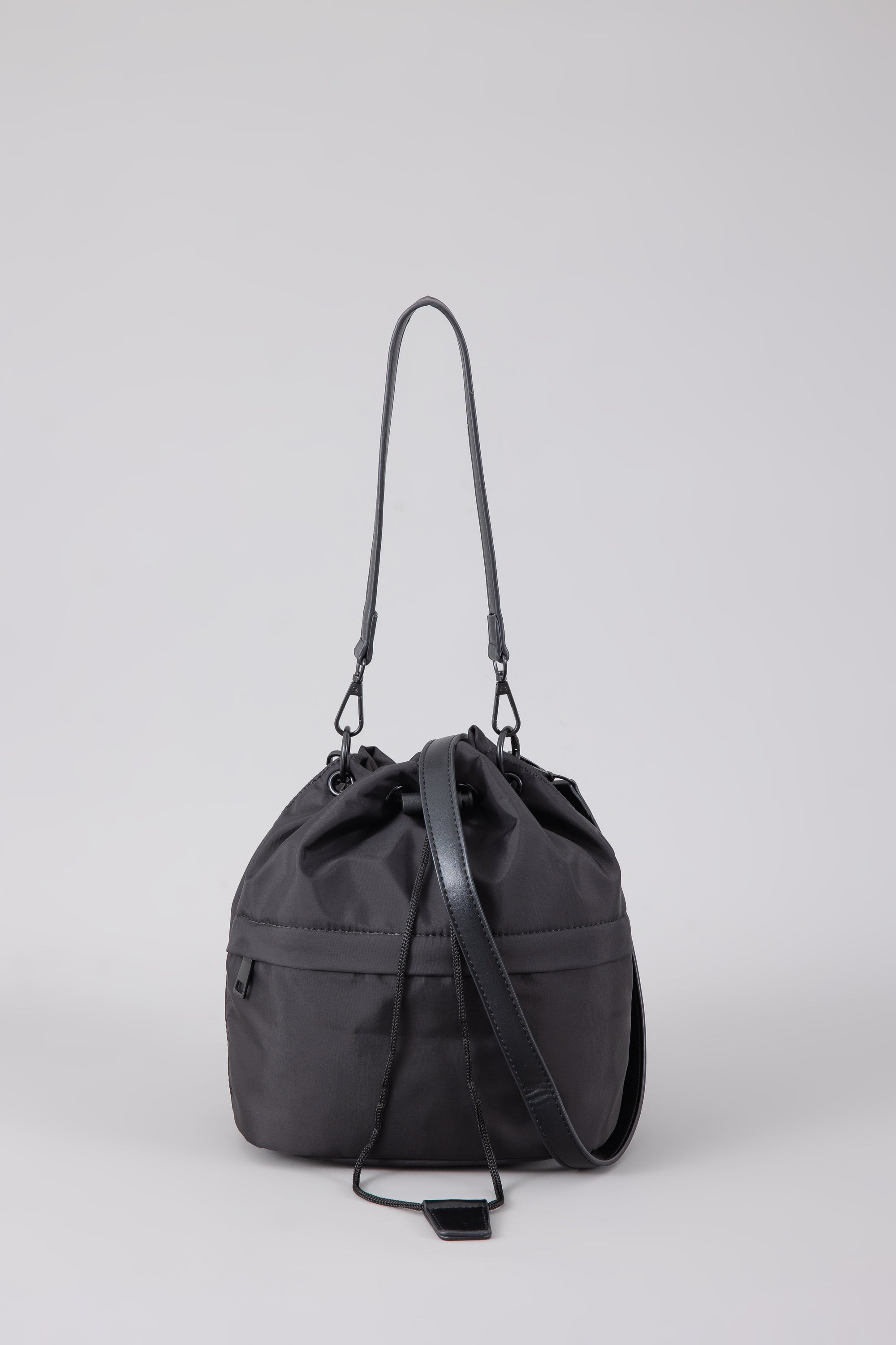 Drawstring Bucket Bag - Black