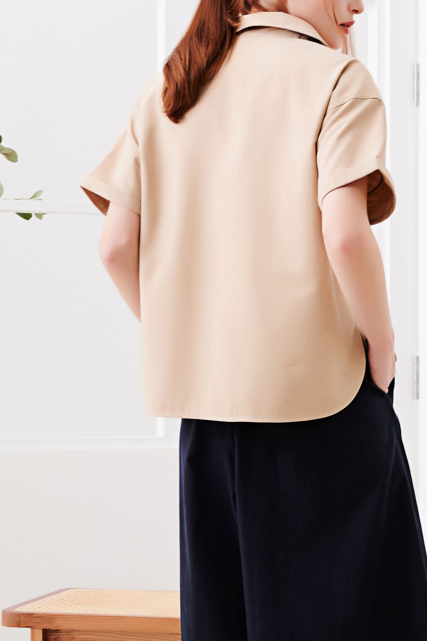 Snap Button Blouse - Khaki