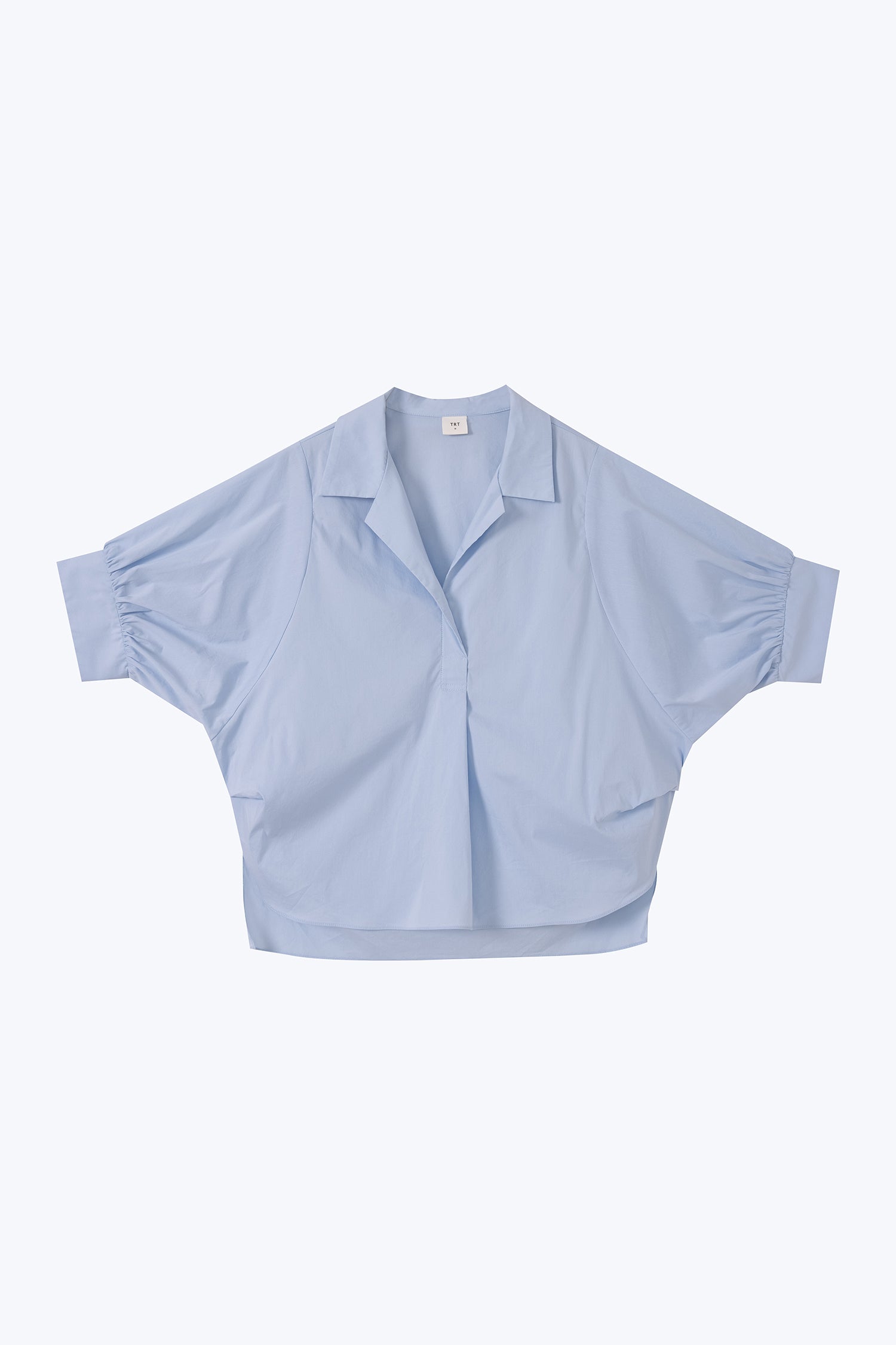 Cotton Puff Sleeve Blouse - Dusty Blue