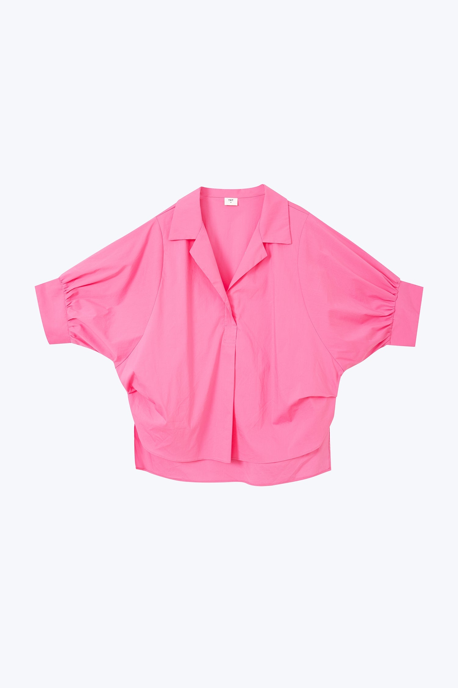 Cotton Puff Sleeve Blouse - Pink