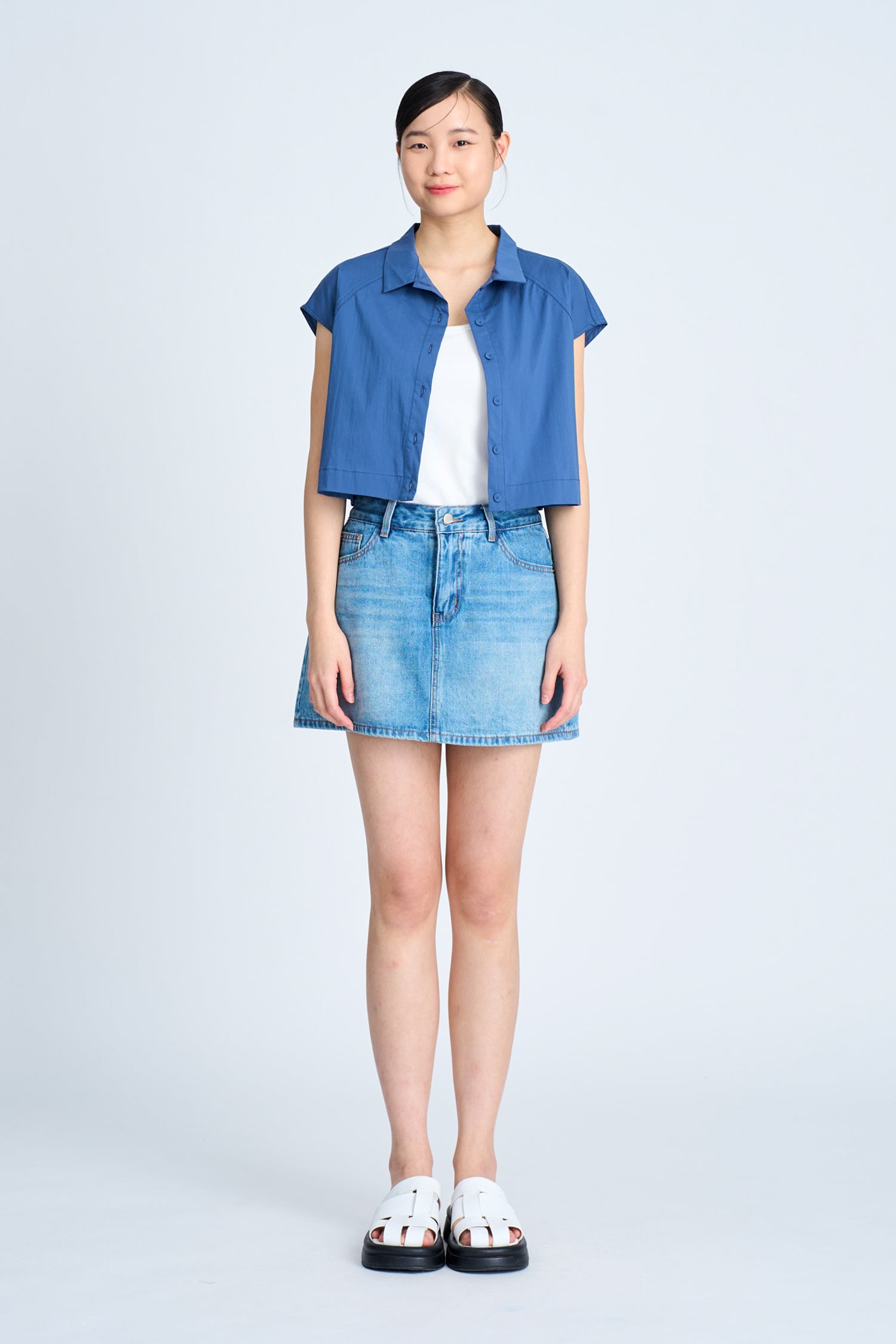 Raglan Blouse - Denim Blue