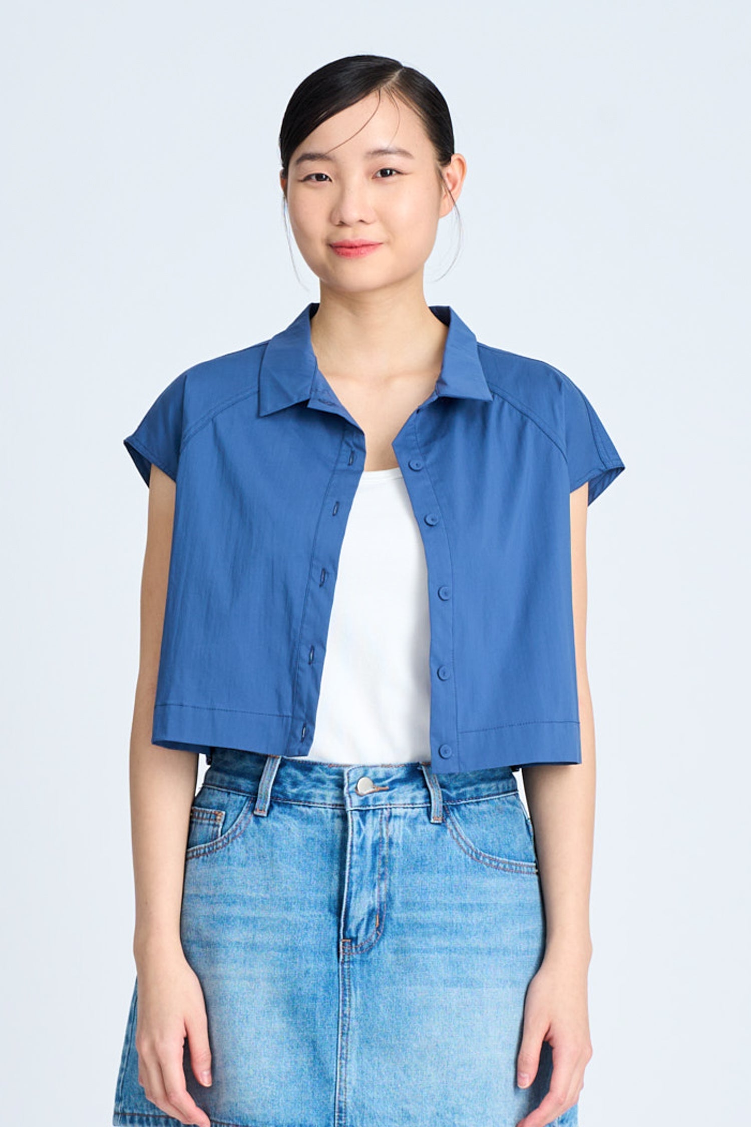 Raglan Blouse - Denim Blue