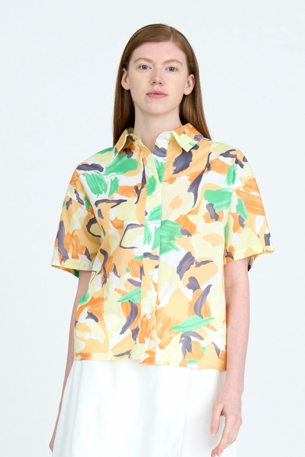 Floral Button Up Blouse - Floral Canary [AT]