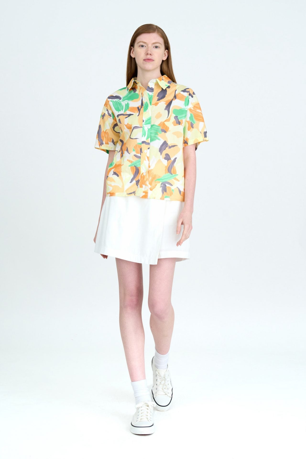 Floral Button Up Blouse - Floral Canary [AT]