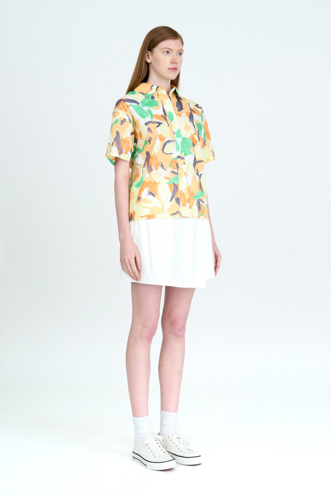 Floral Button Up Blouse - Floral Canary [AT]