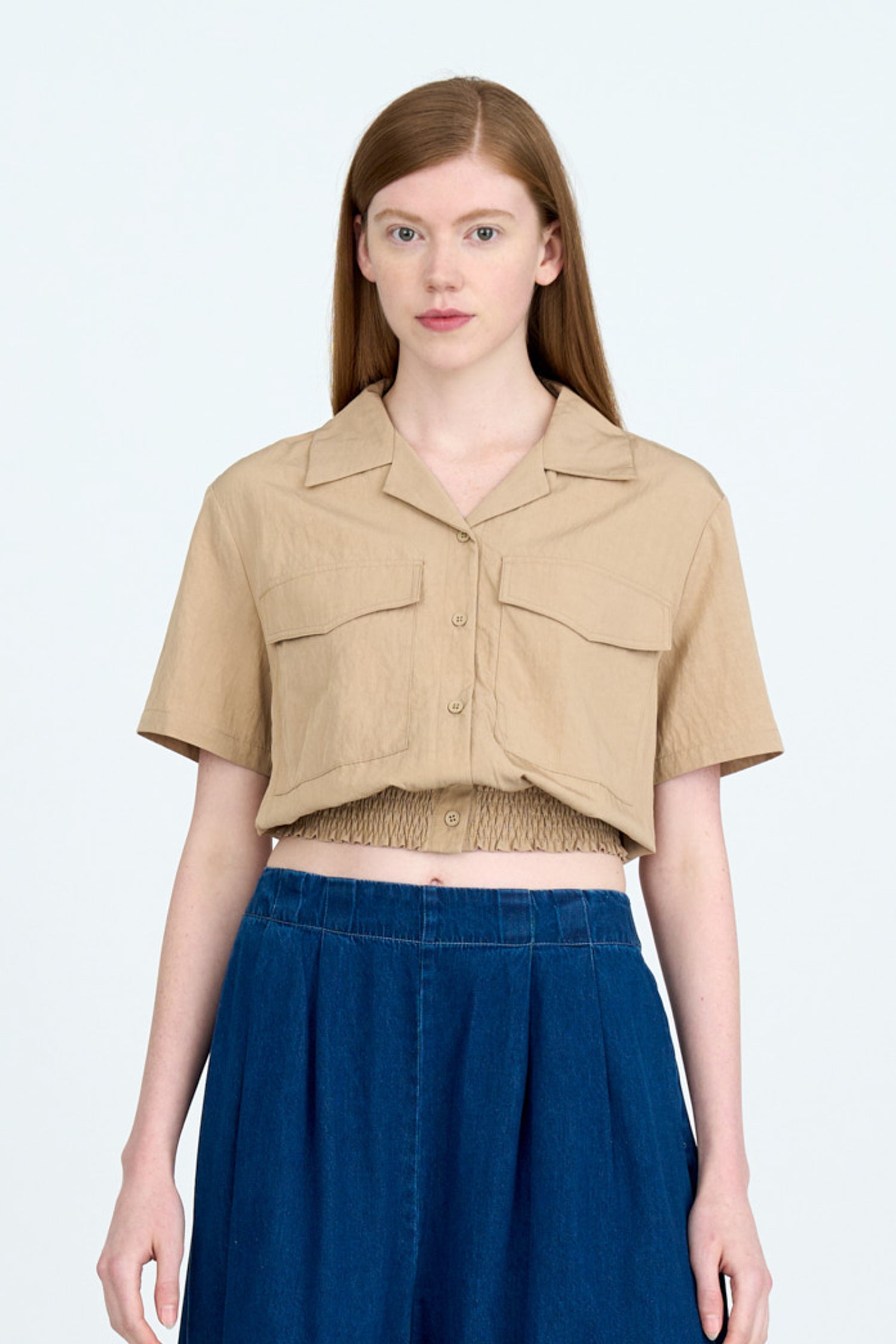 Patch Pocket Blouse - Khaki