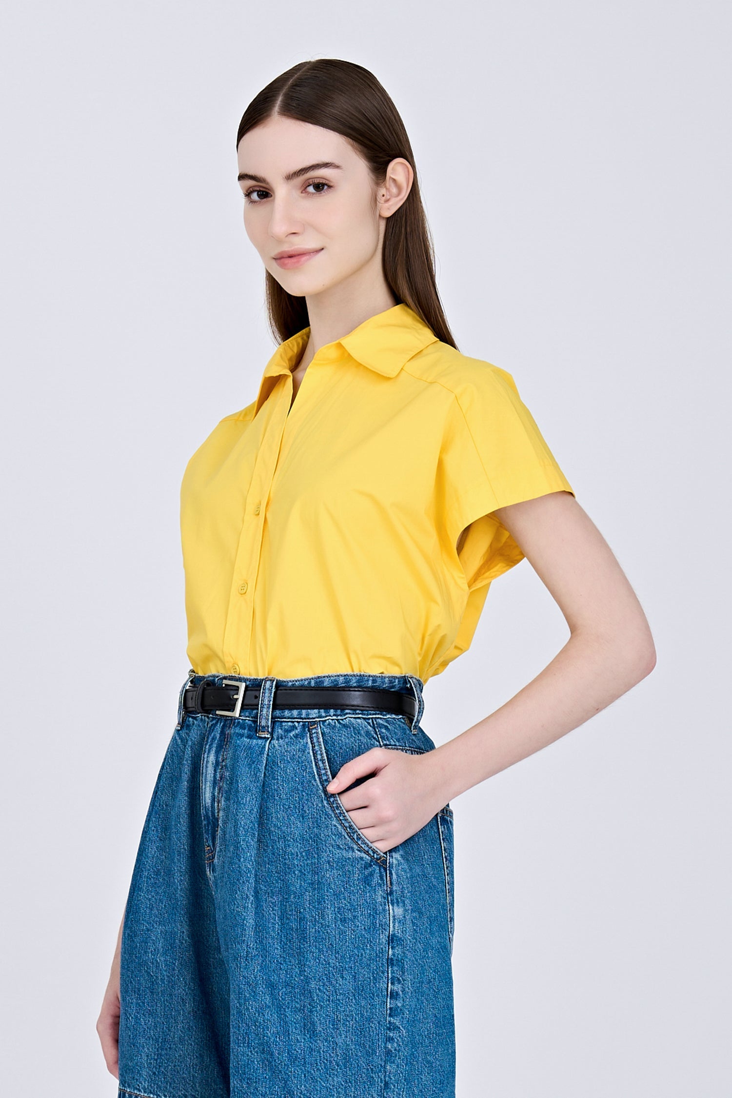 Cap Sleeve Blouse - Cadmium Yellow