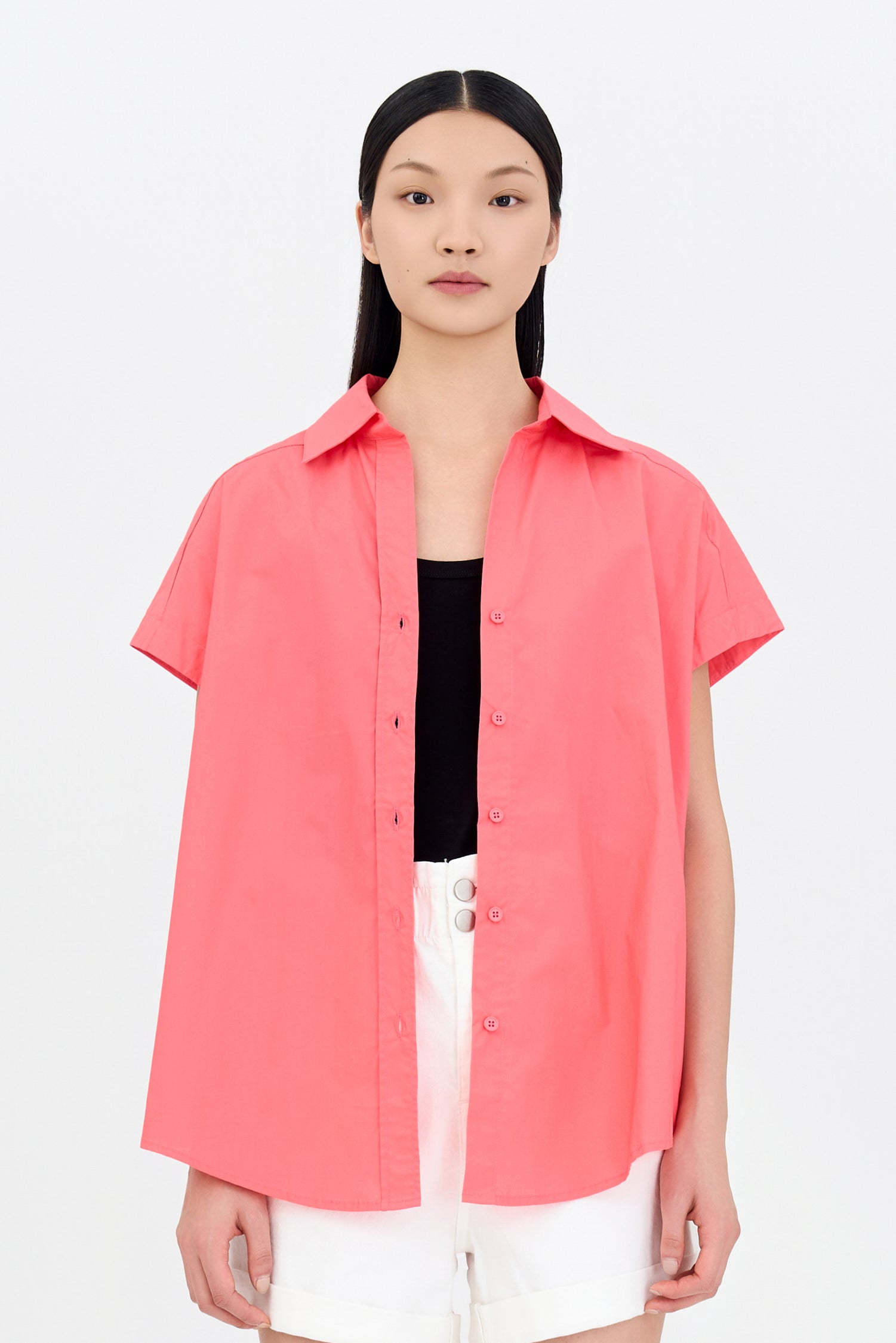 Cap Sleeve Blouse - Coral