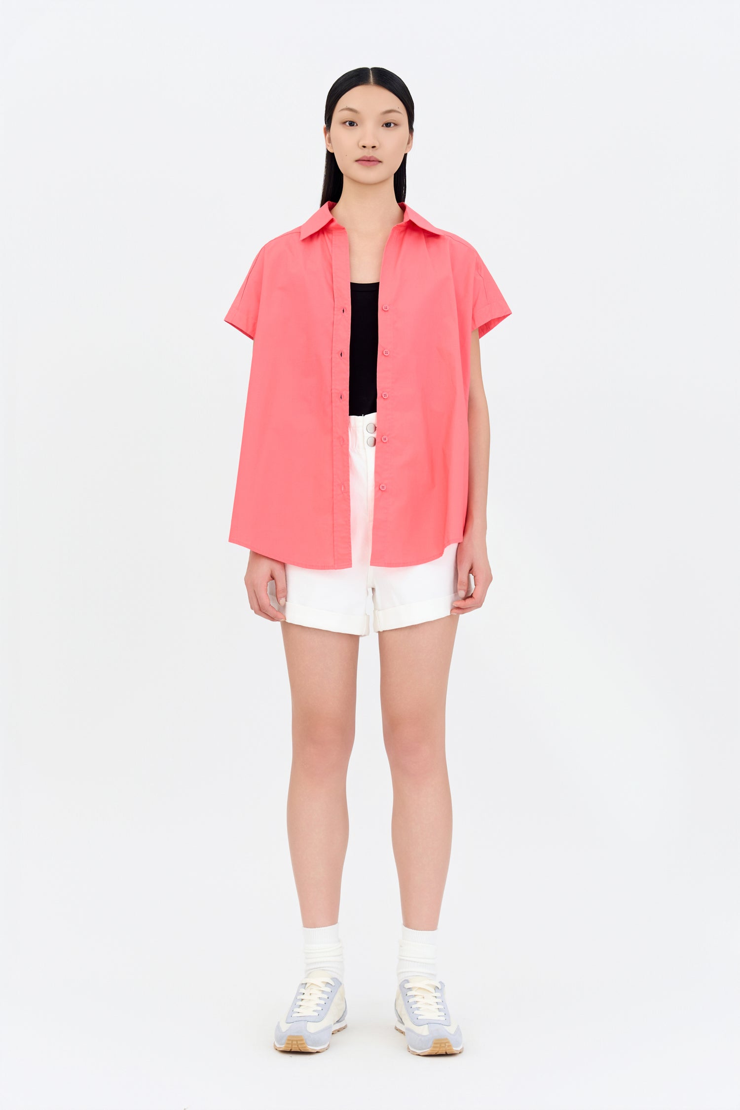Cap Sleeve Blouse - Coral