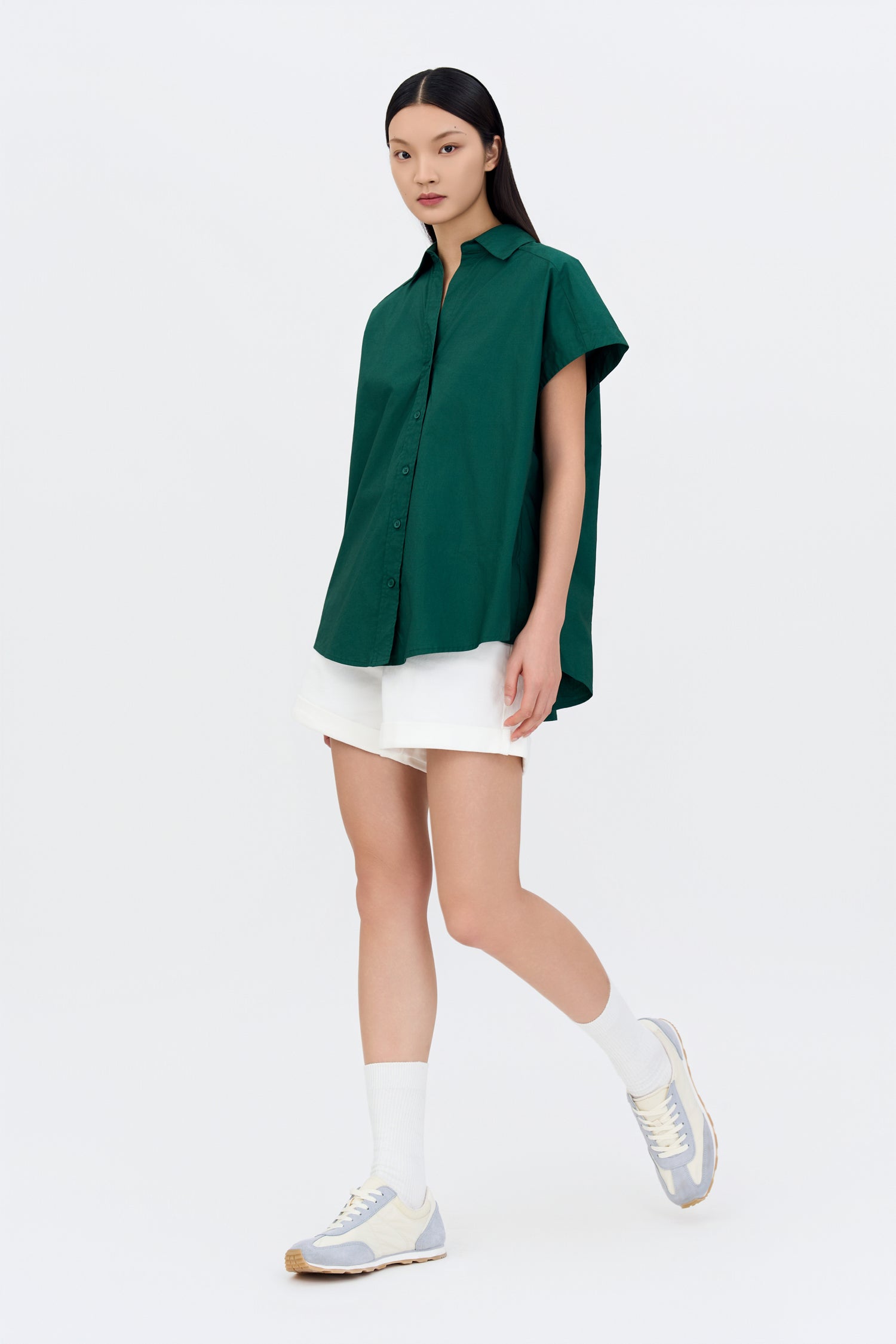 Cap Sleeve Blouse - Emerald