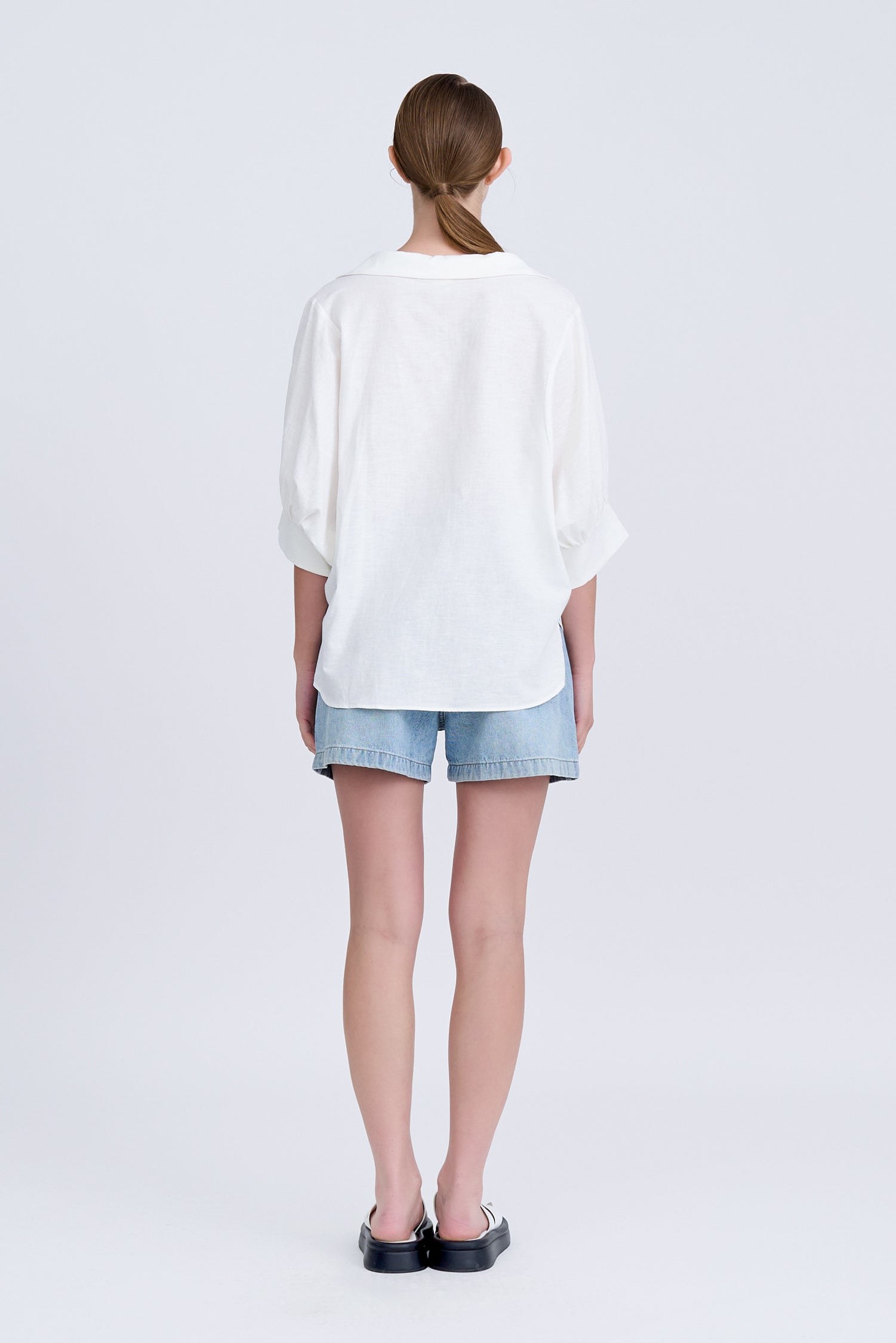 Oversized Puff Sleeve Blouse - Cream [AT]