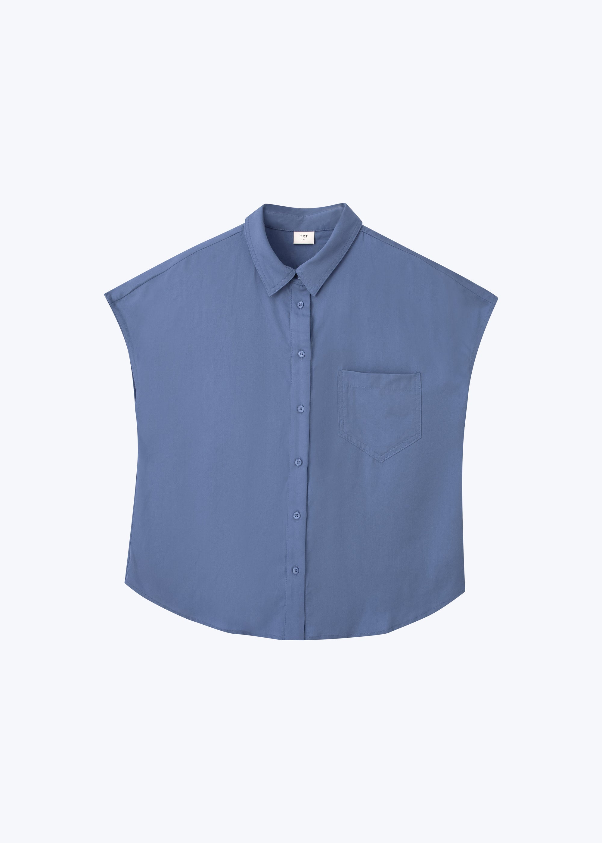 Cap Sleeve Blouse - Denim Blue