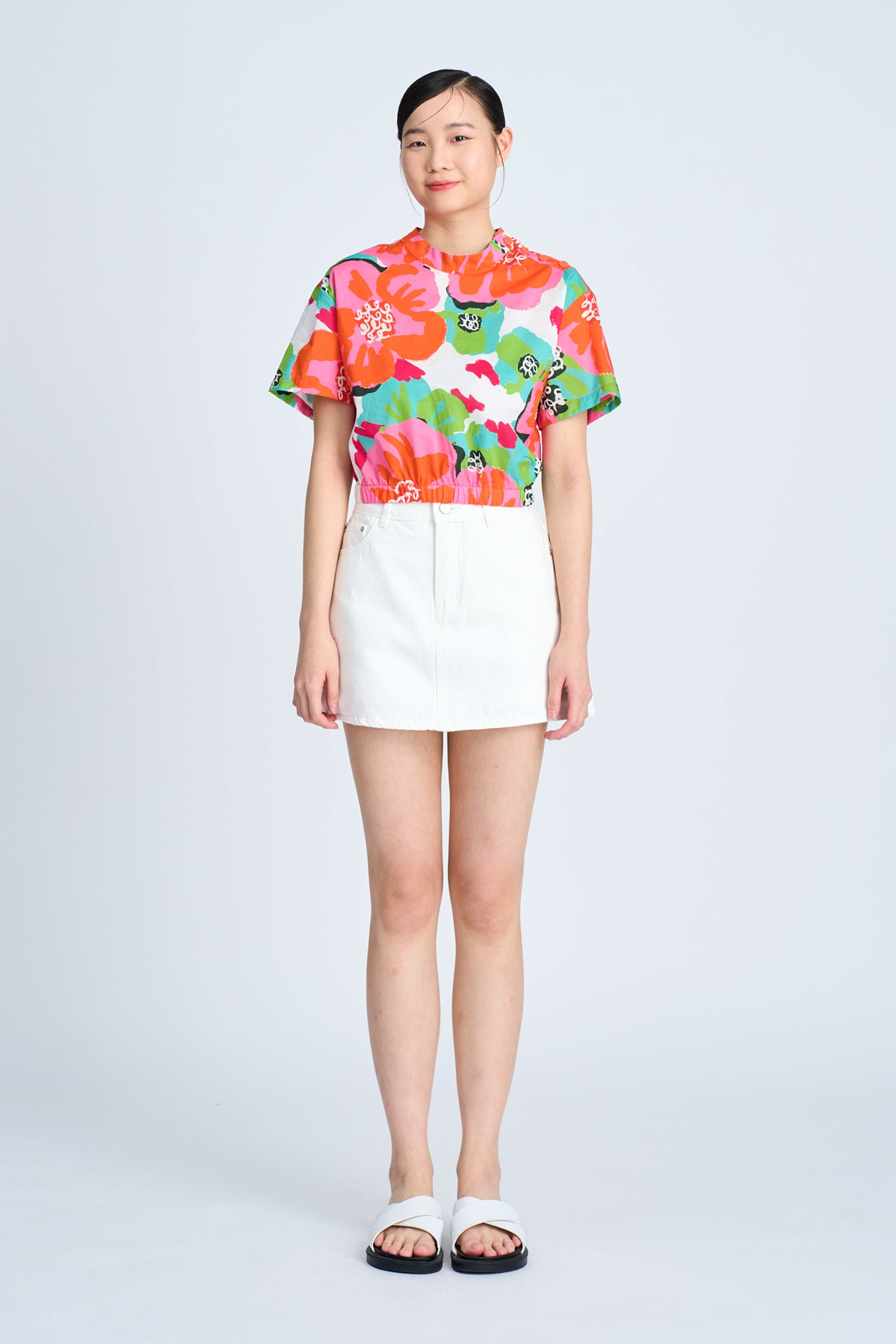 Floral Short Sleeve Blouse [AT]