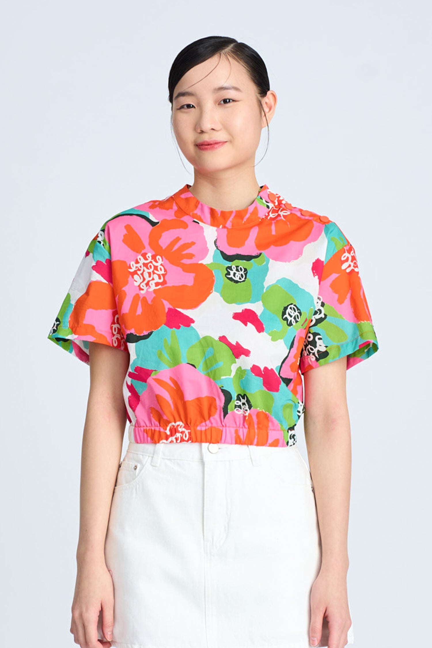 Floral Short Sleeve Blouse [AT]