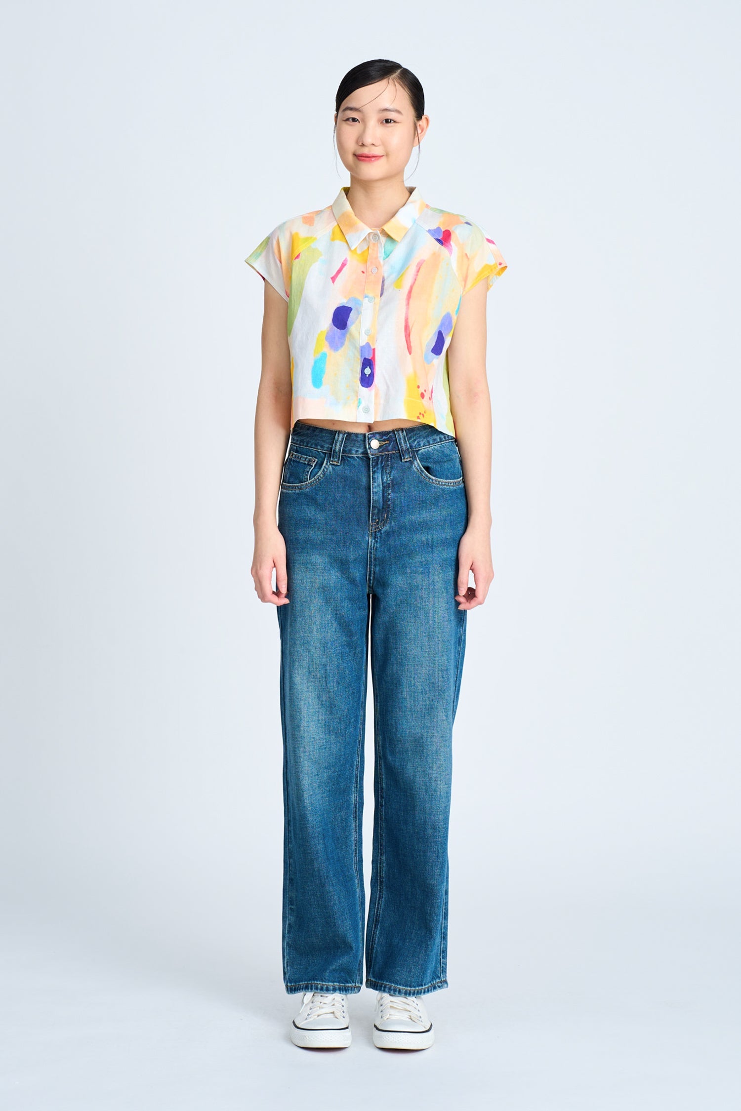 Watercolour Raglan Sleeve Blouse - Watercolour