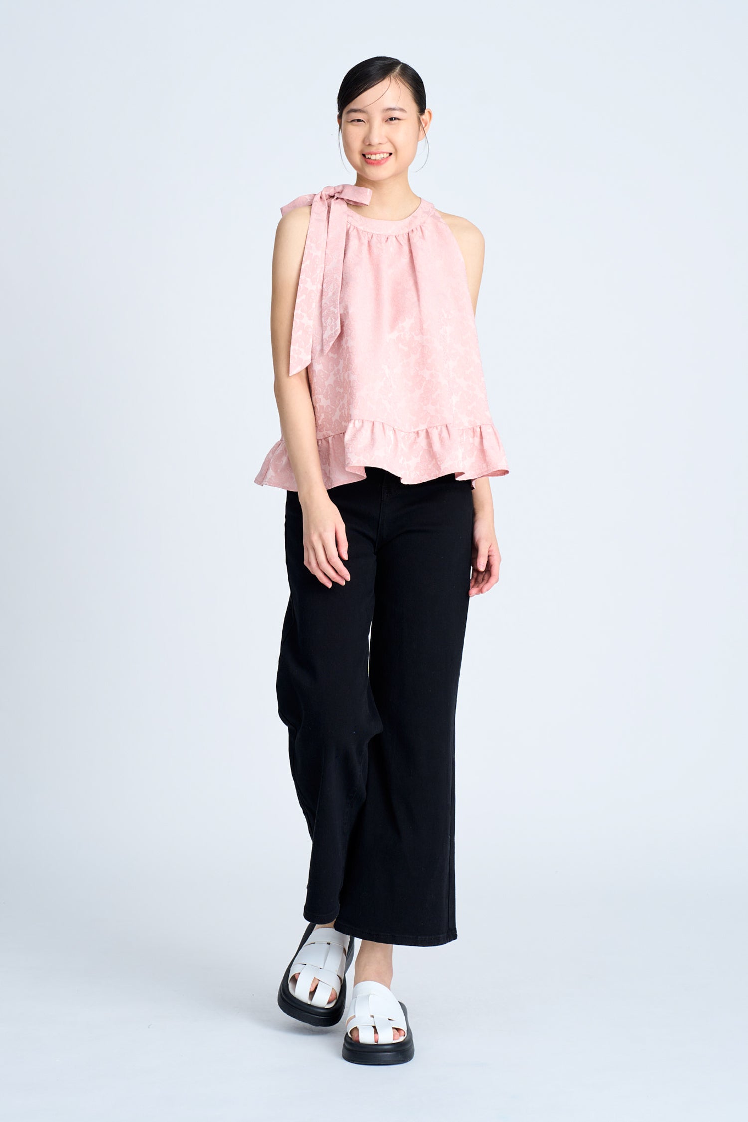 Side Bow Halter Top - Blush [AT]