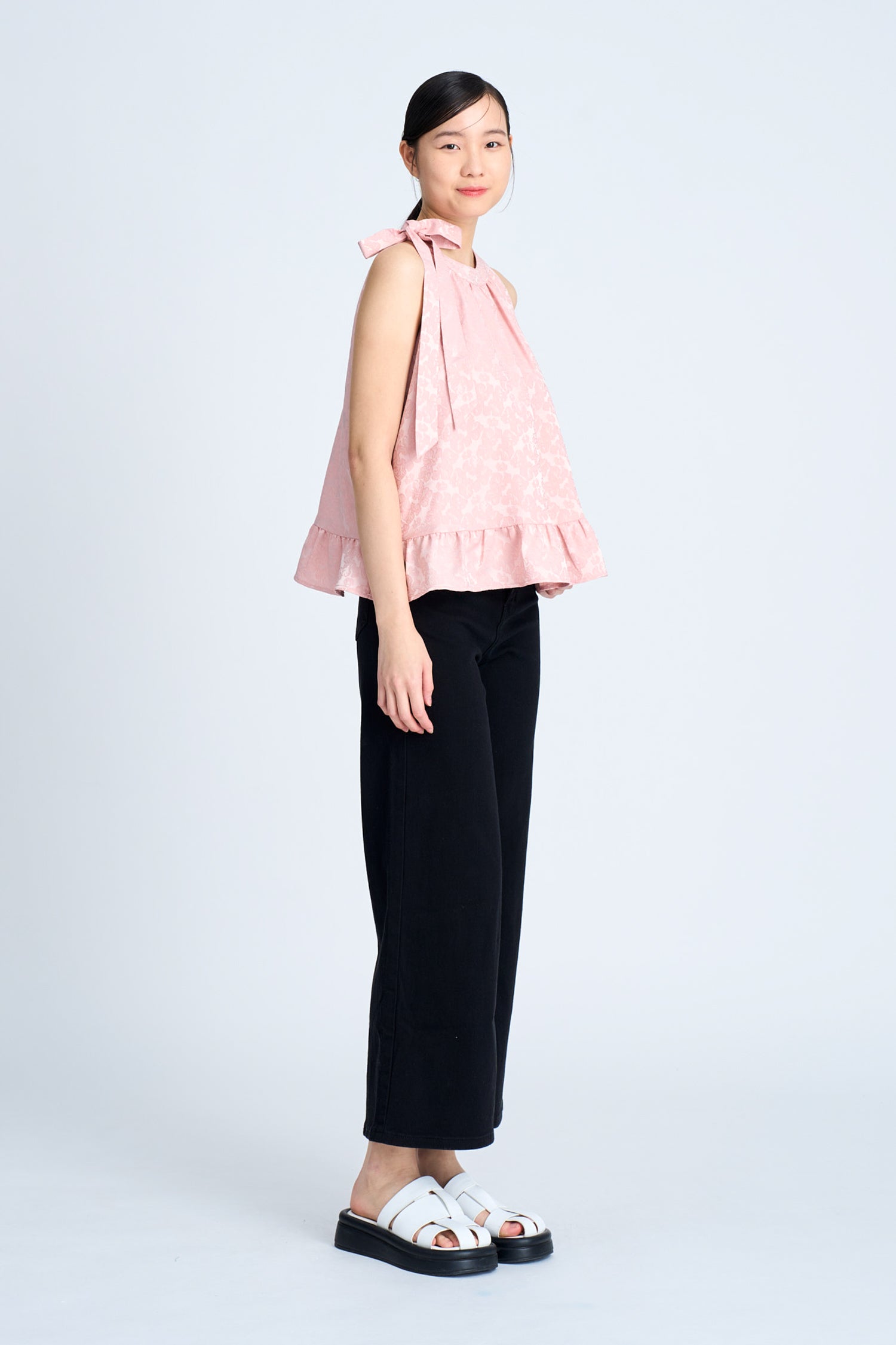 Side Bow Halter Top - Blush [AT]