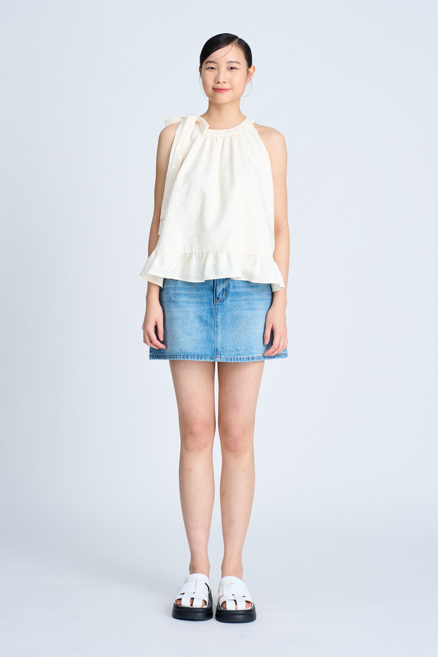 Side Bow Halter Top - Sand [AT]