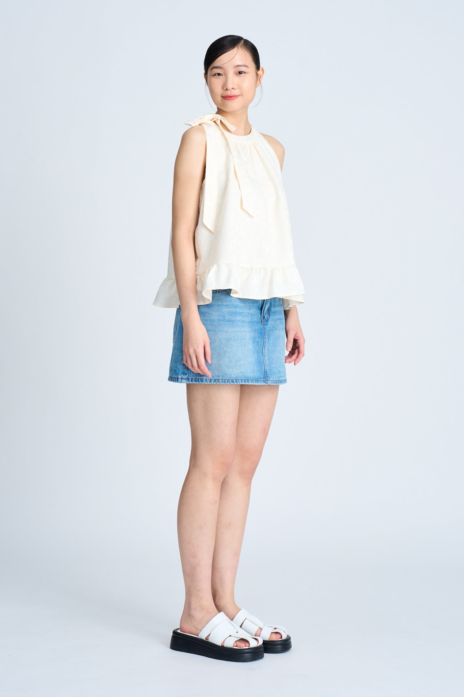 Side Bow Halter Top - Sand [AT]