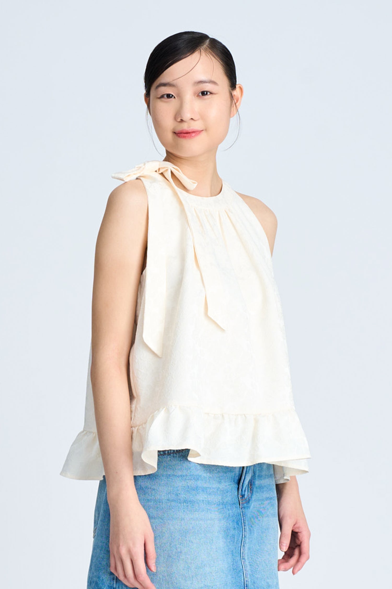 Side Bow Halter Top - Sand [AT]