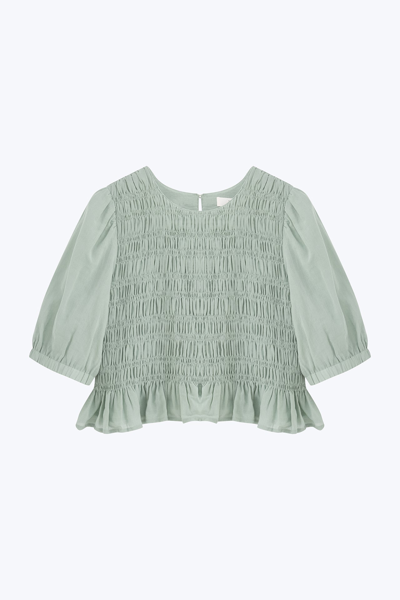 Puff Sleeve Smocked Top - Ice Green [AT]