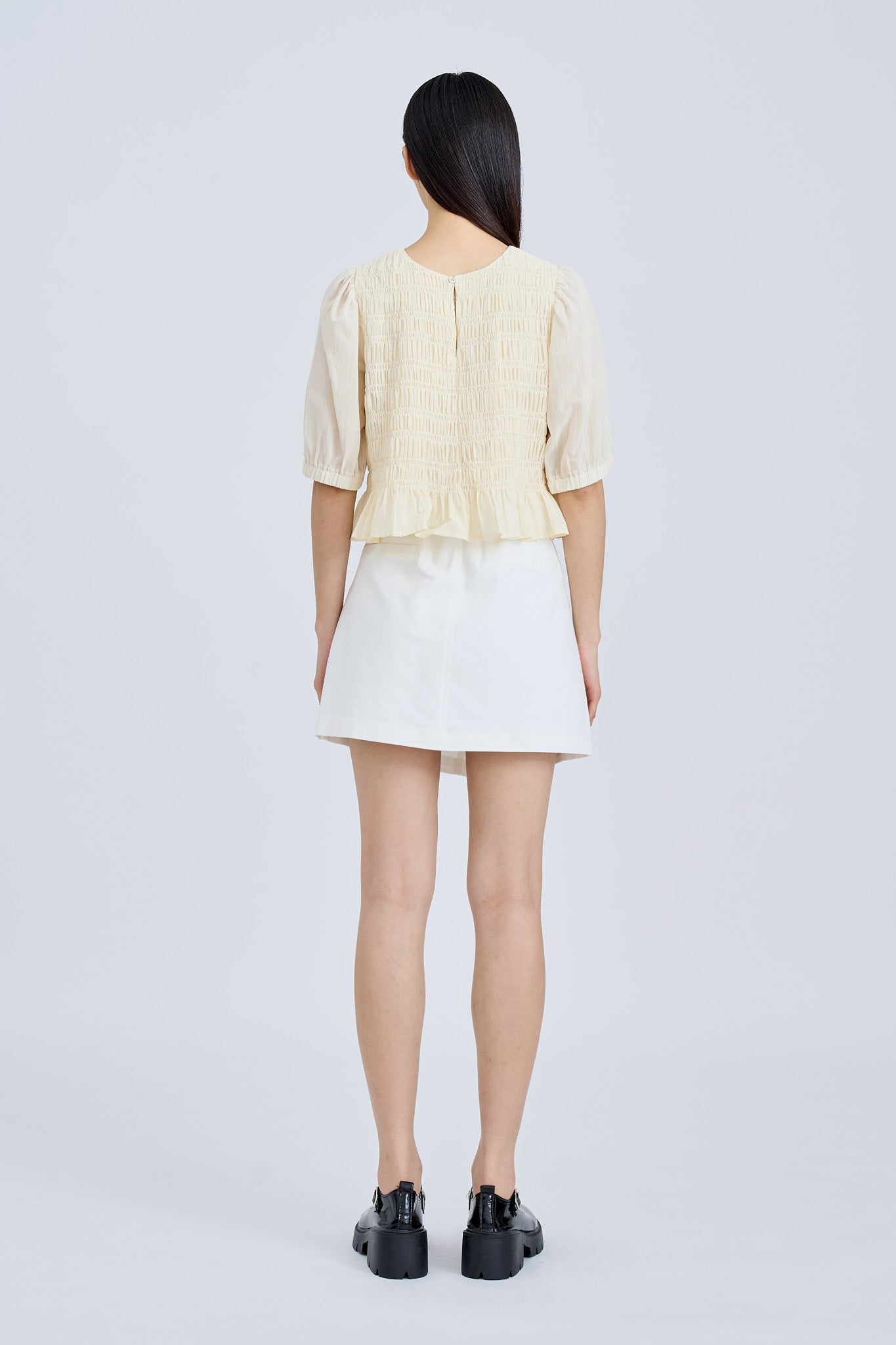 Puff Sleeve Smocked Top - Sand [AT]