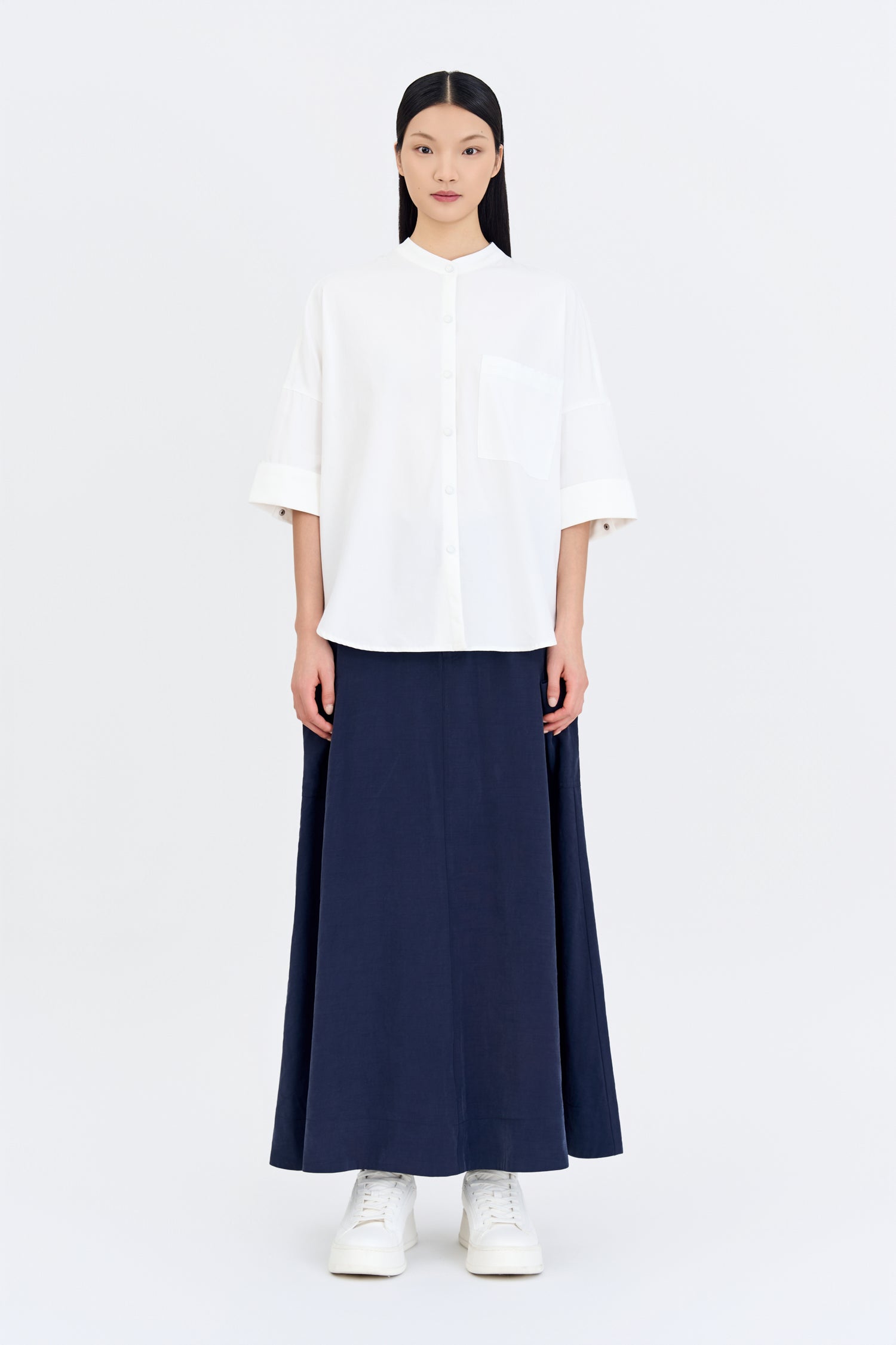 Wide Cut Blouse - Cream