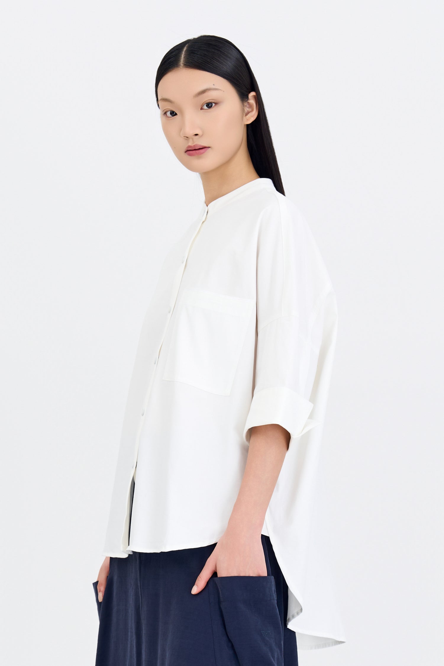 Wide Cut Blouse - Cream