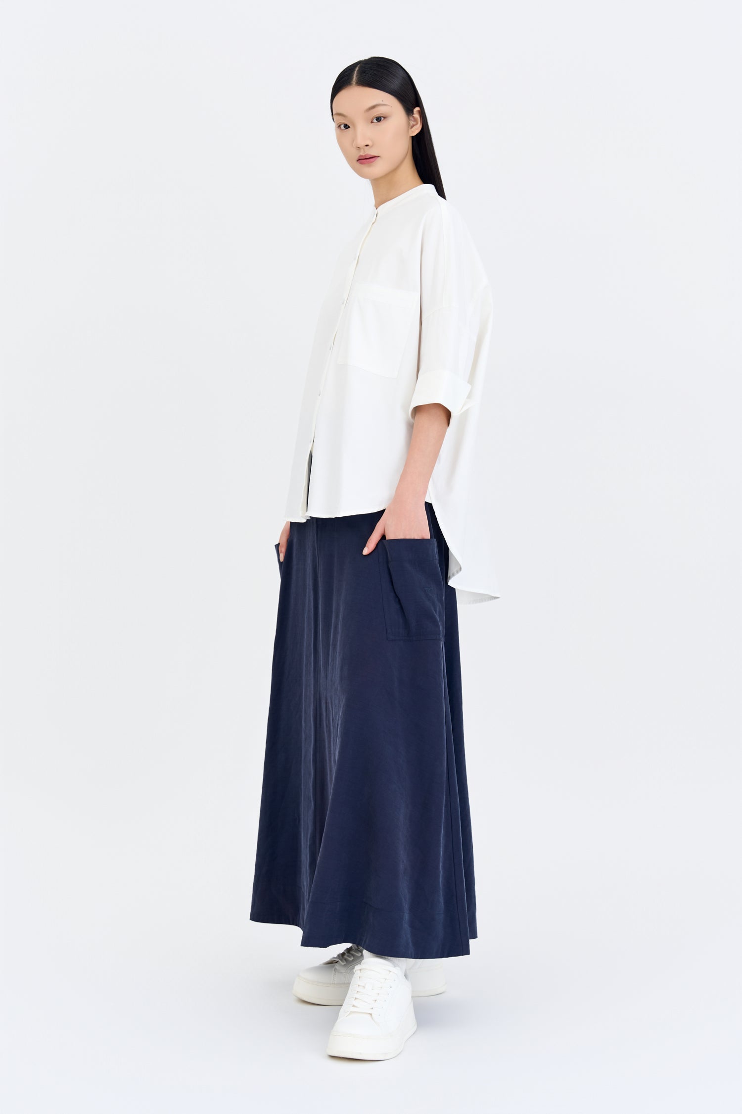 Wide Cut Blouse - Cream