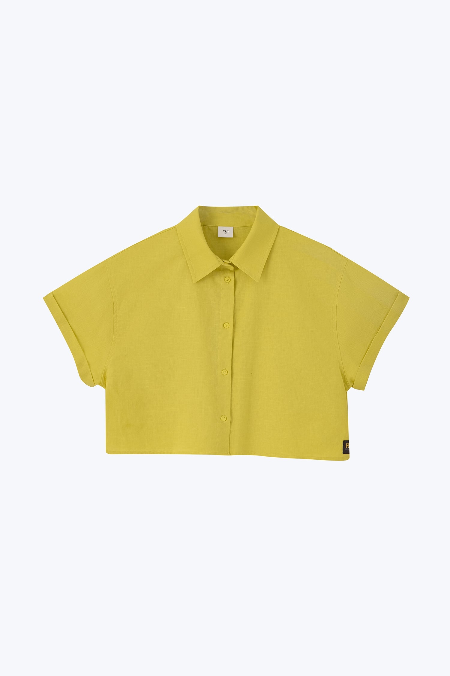 Button Crop Blouse - Chartreuse [AT]