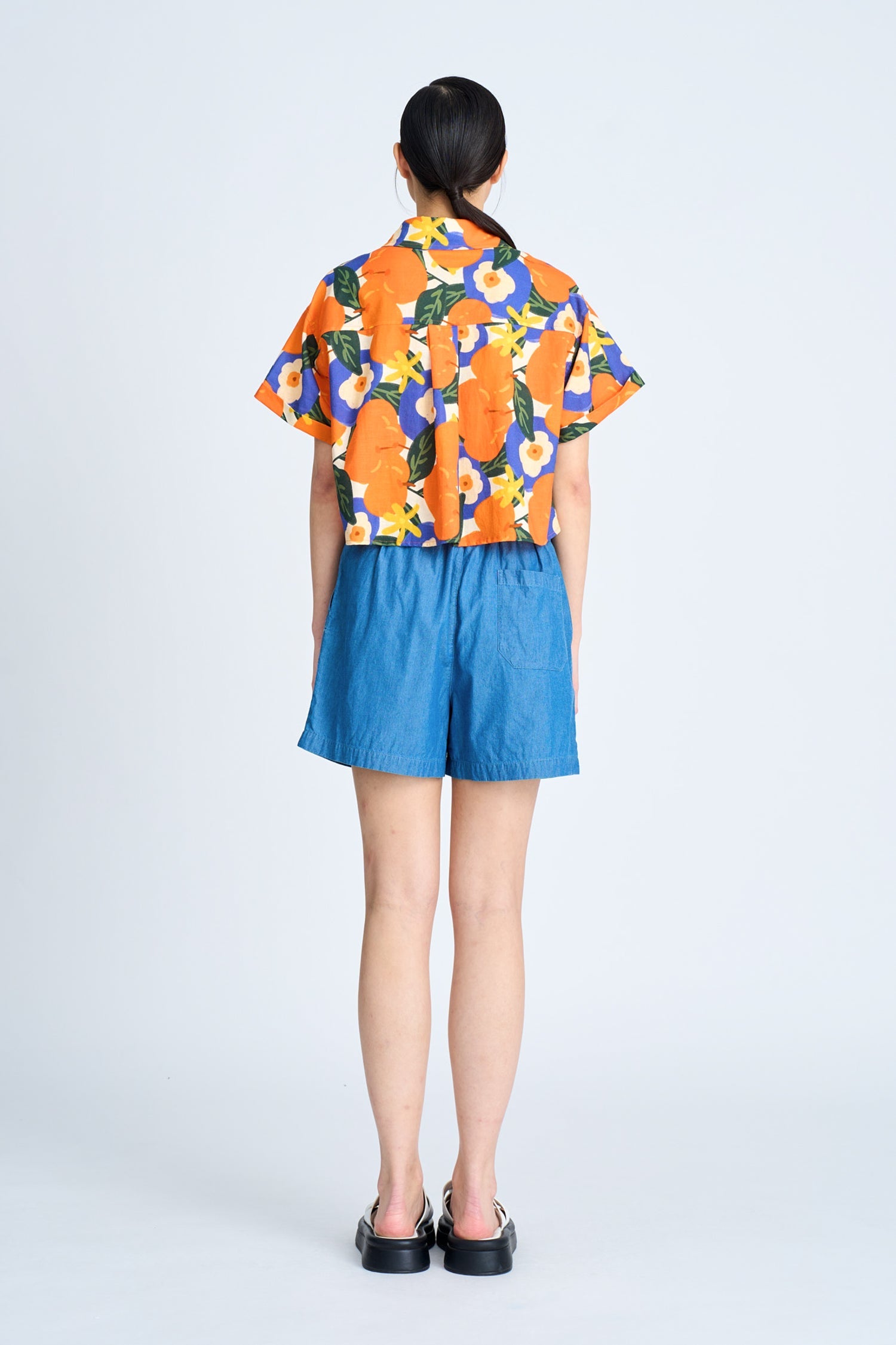 Floral Button Blouse - Floral Tangerine [AT]