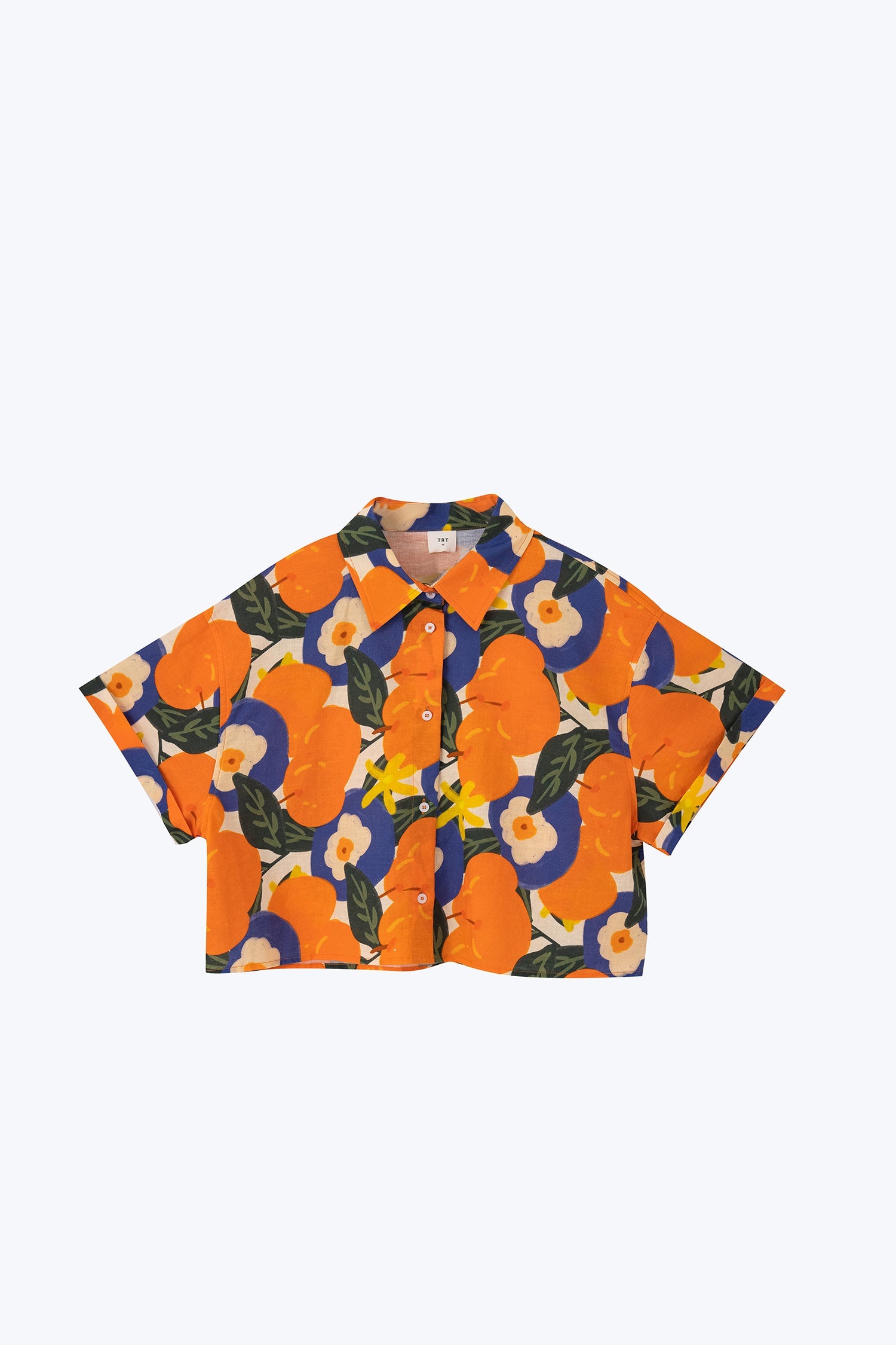Floral Button Blouse - Floral Tangerine [AT]