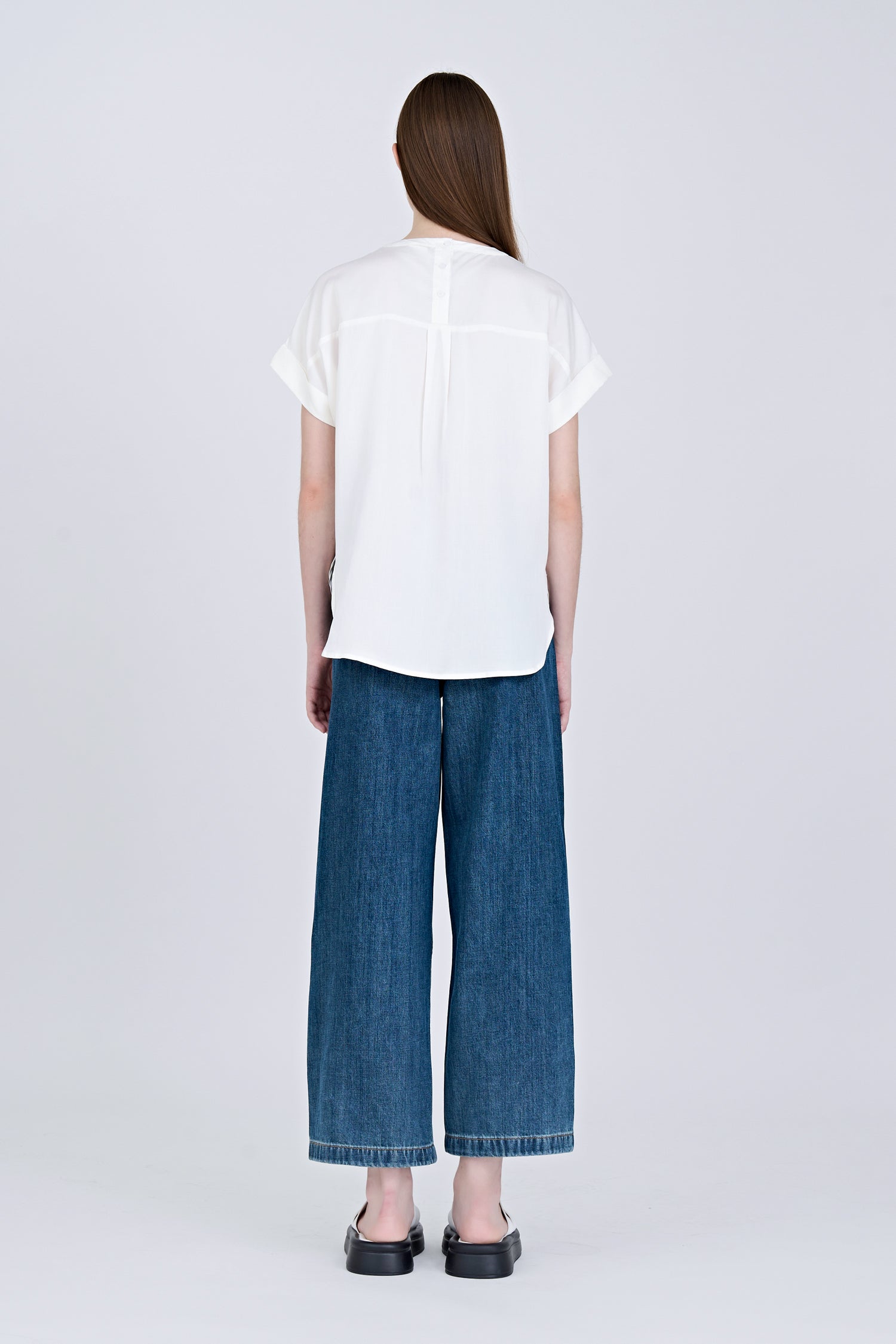 Gathered Neck Blouse - Cream