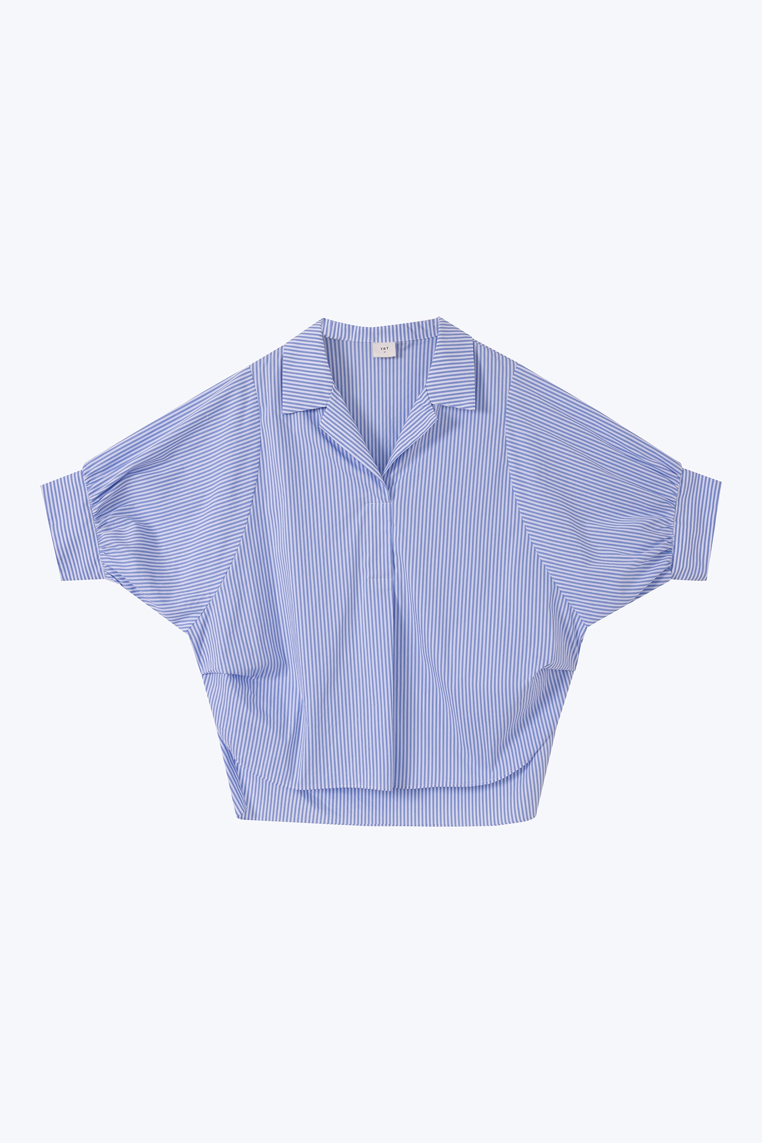 Striped Puff Sleeve Blouse - Blue Stripes