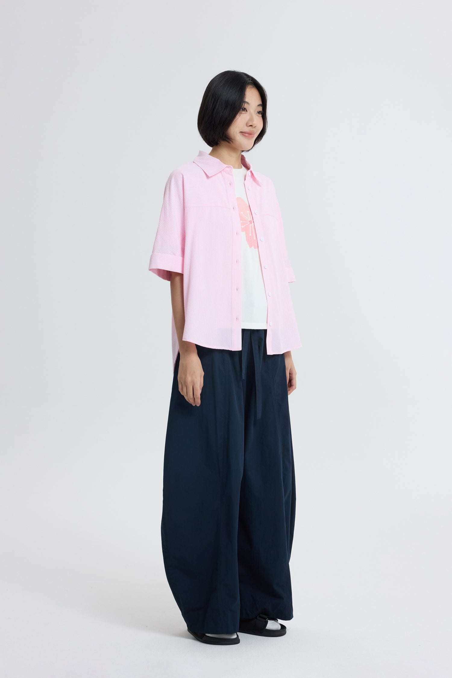 Striped Boxy Blouse - Blush Stripes