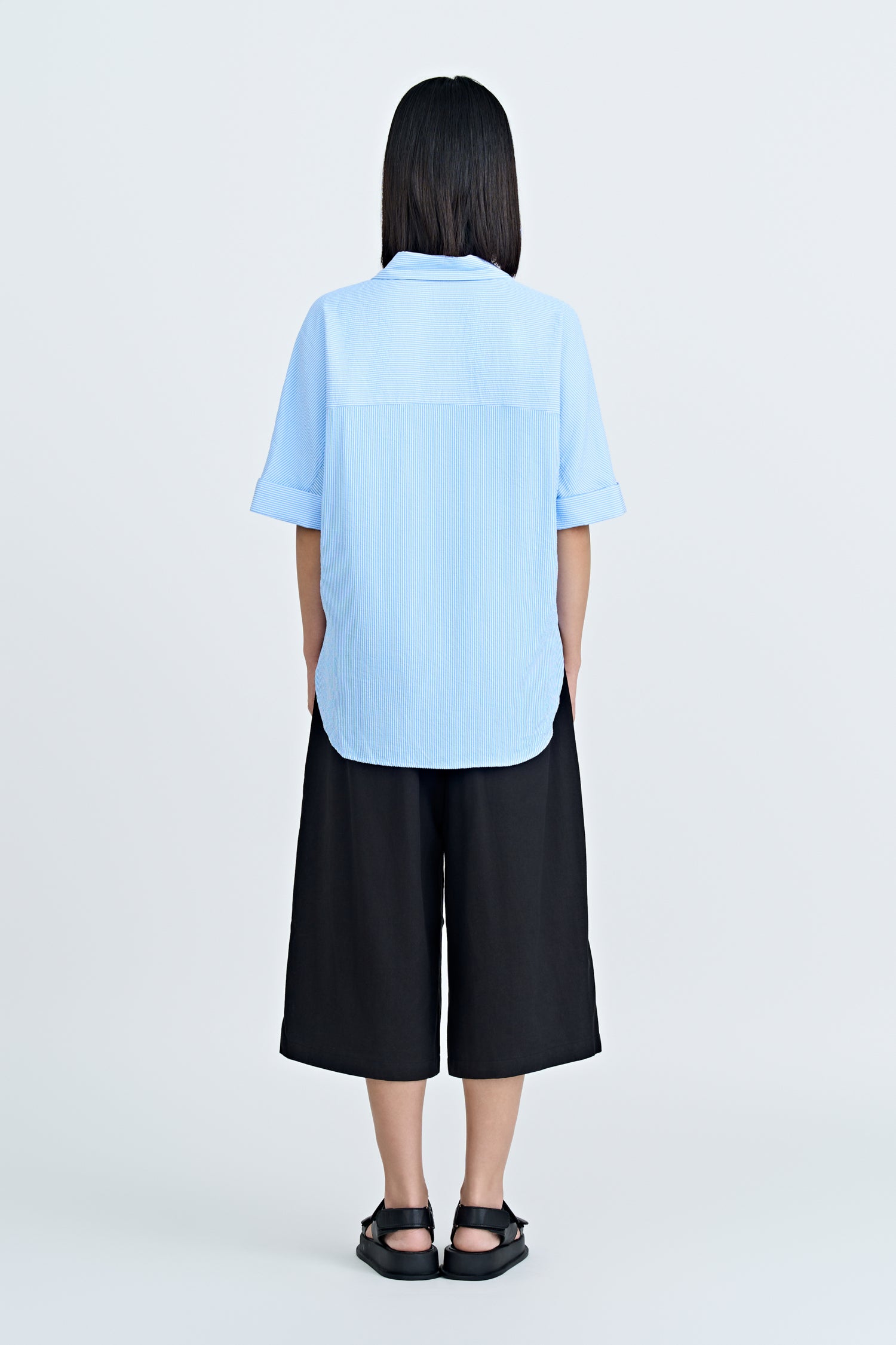 Striped Boxy Blouse - Stripes Blue