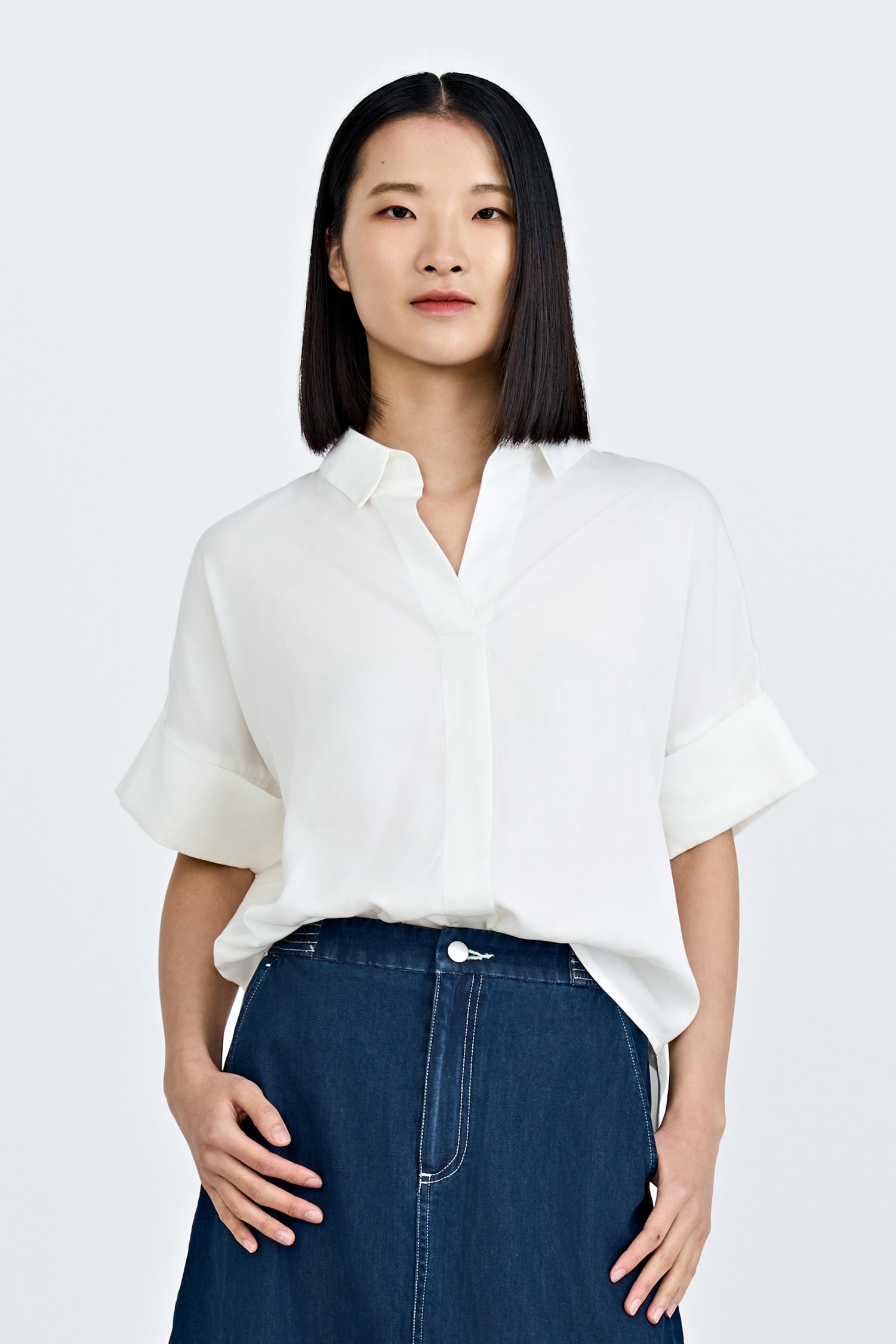 Skipper Collar Blouse - Cream
